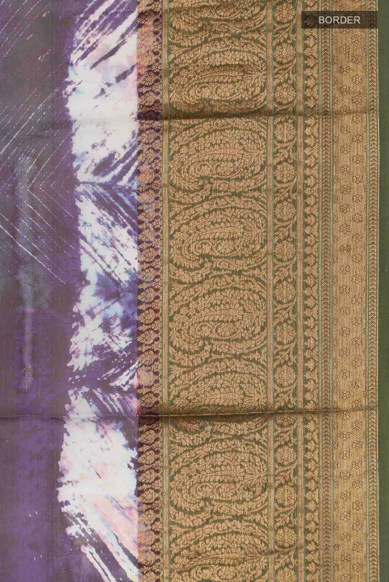 Brown Organza Silk Saree