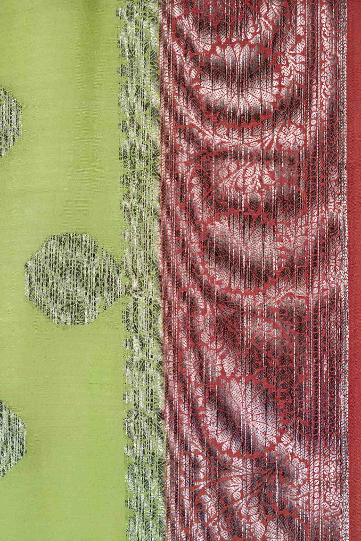 Pista Green Dual Tone Tussar Silk Saree