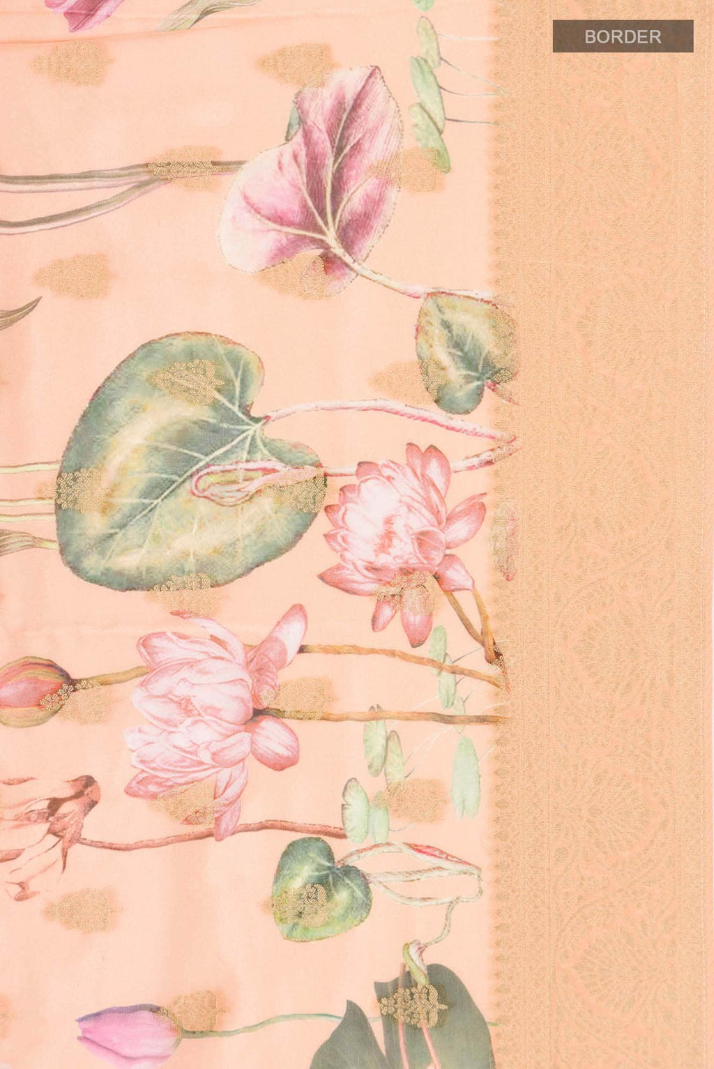 Peach Banarasi Georgette Saree