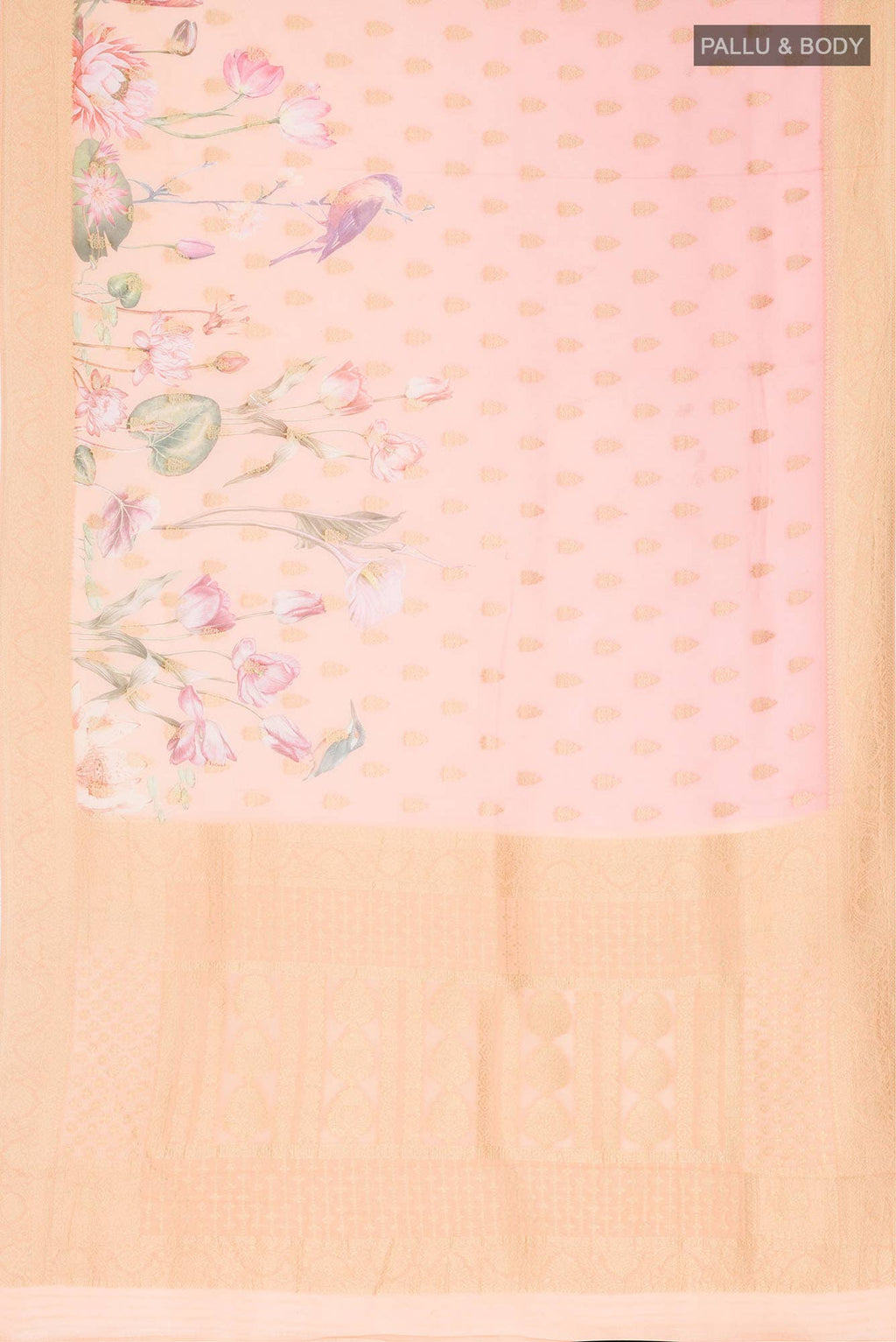 Peach Banarasi Georgette Saree
