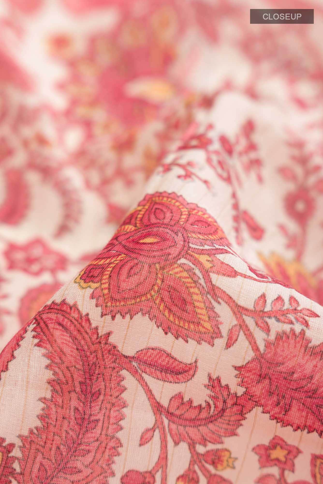Cream Tussar Silk Saree