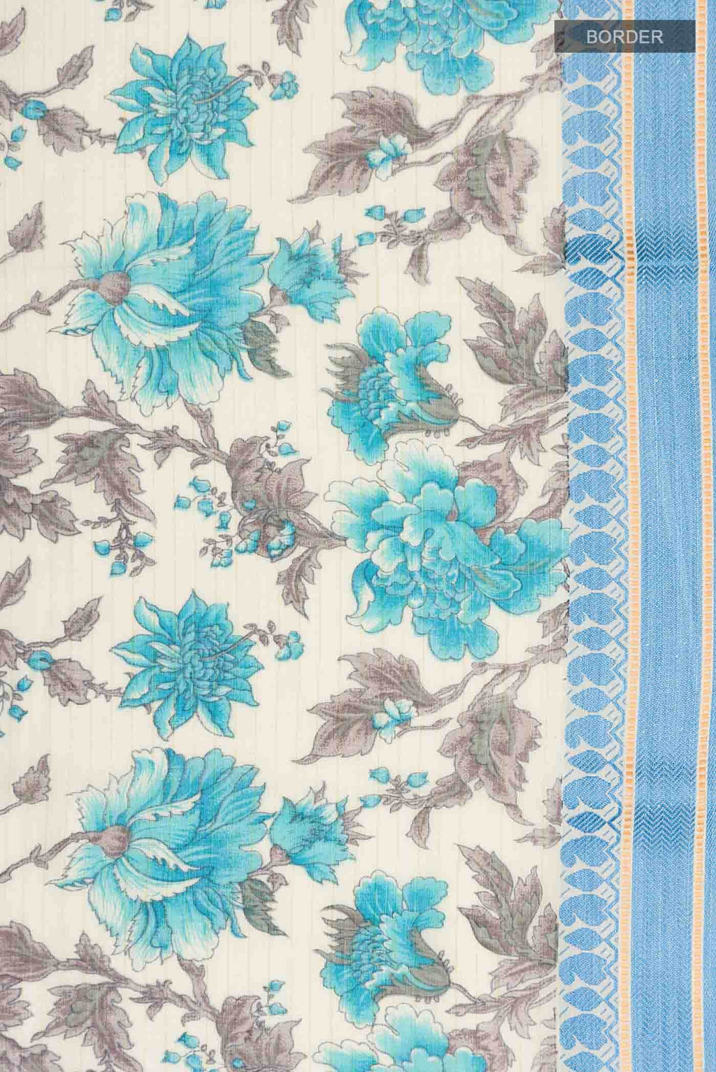 Cream Tussar Silk Saree