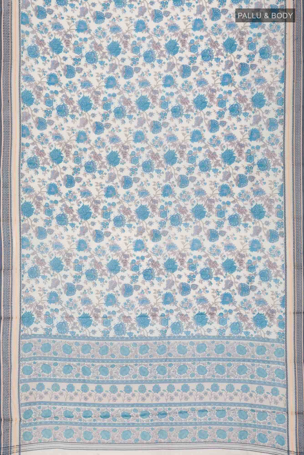 Cream Tussar Silk Saree