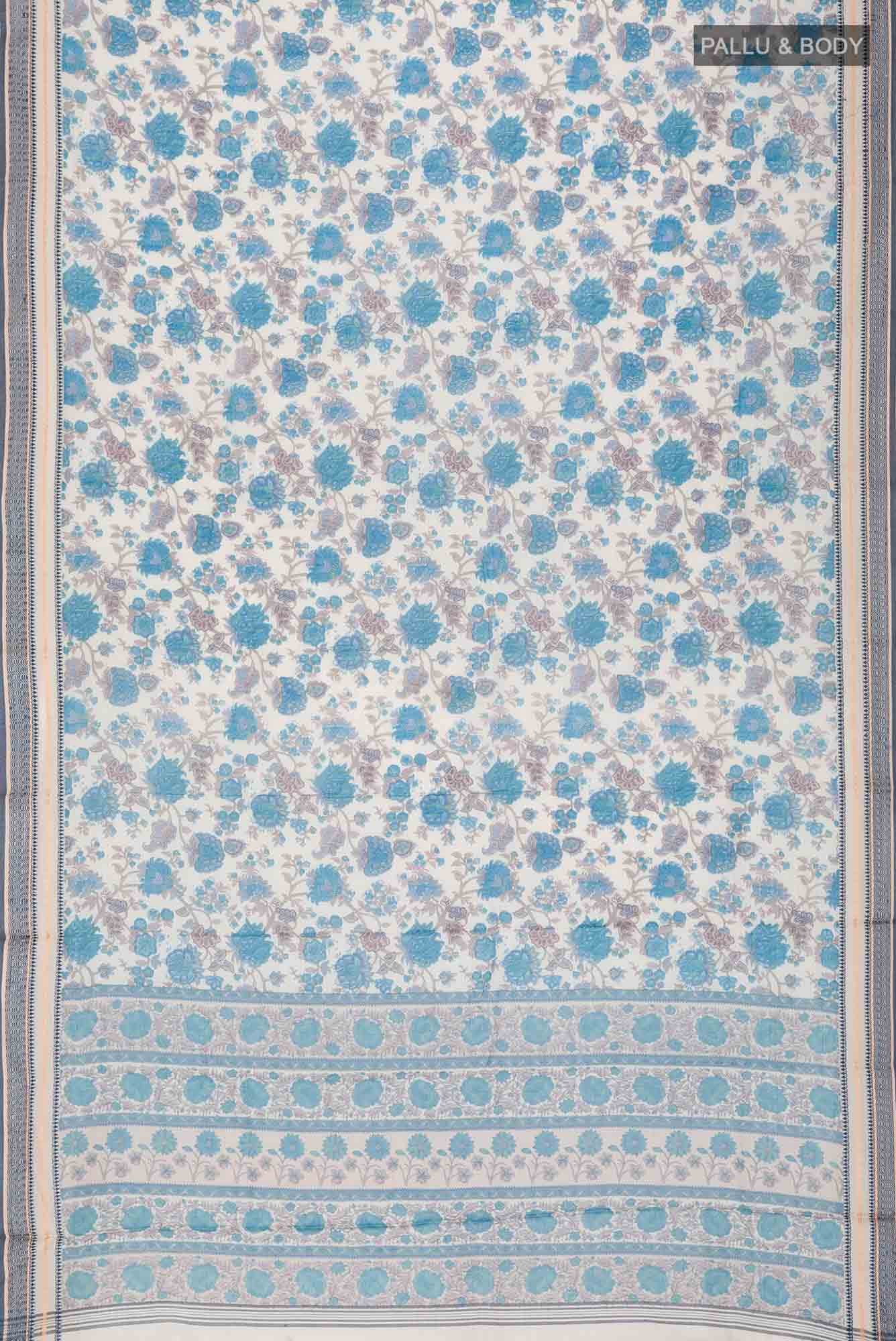 Cream Tussar Silk Saree