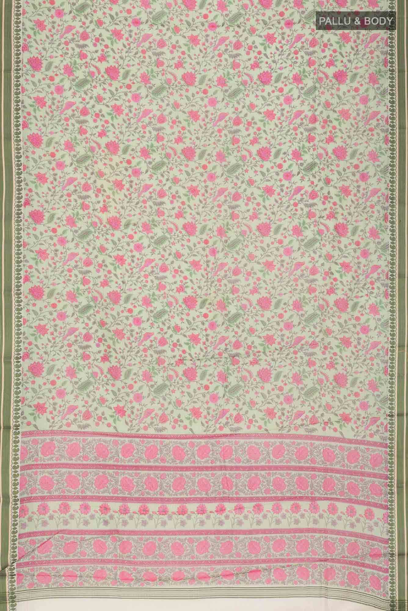 Green Tussar Silk Saree