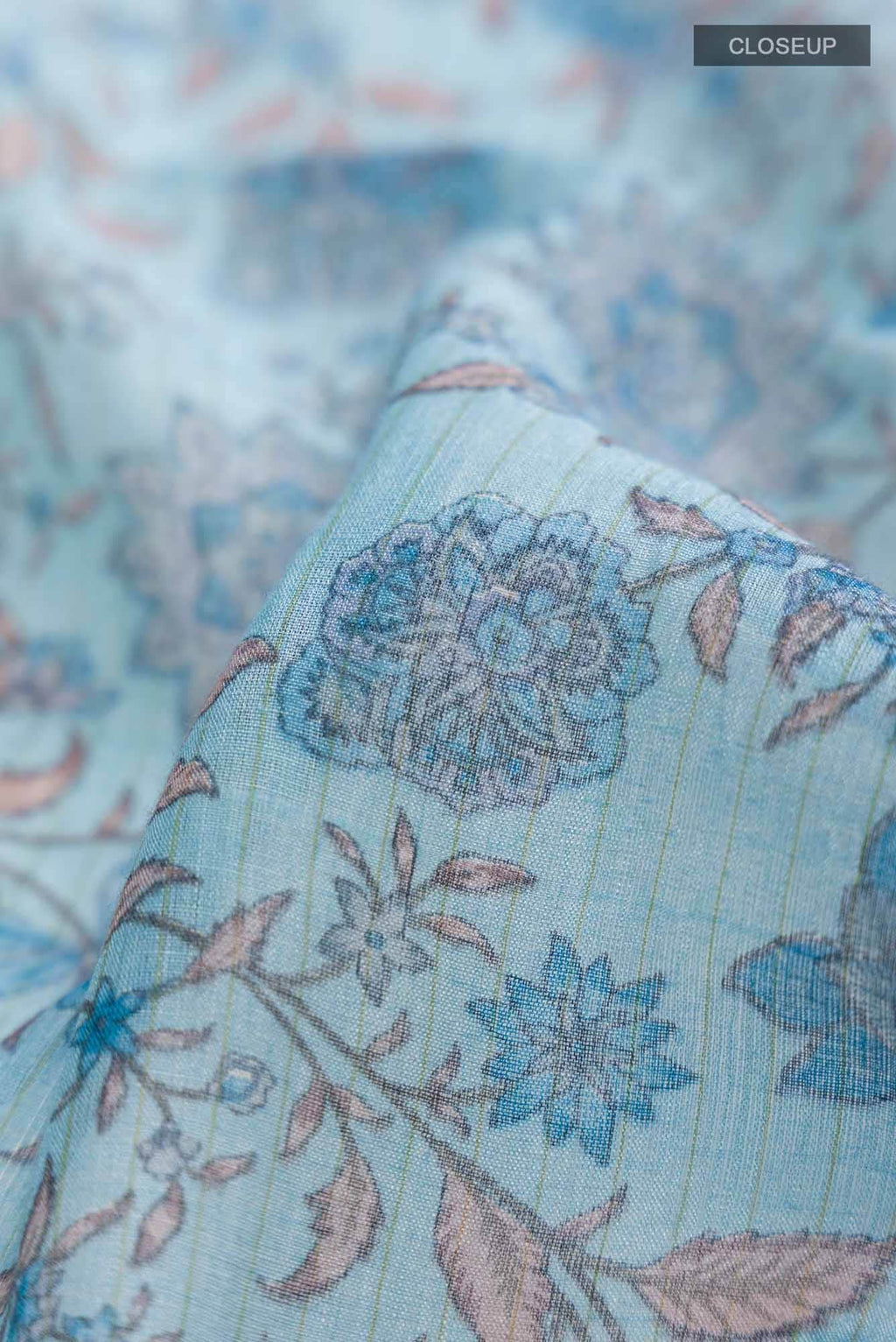 Blue Tussar Silk Saree