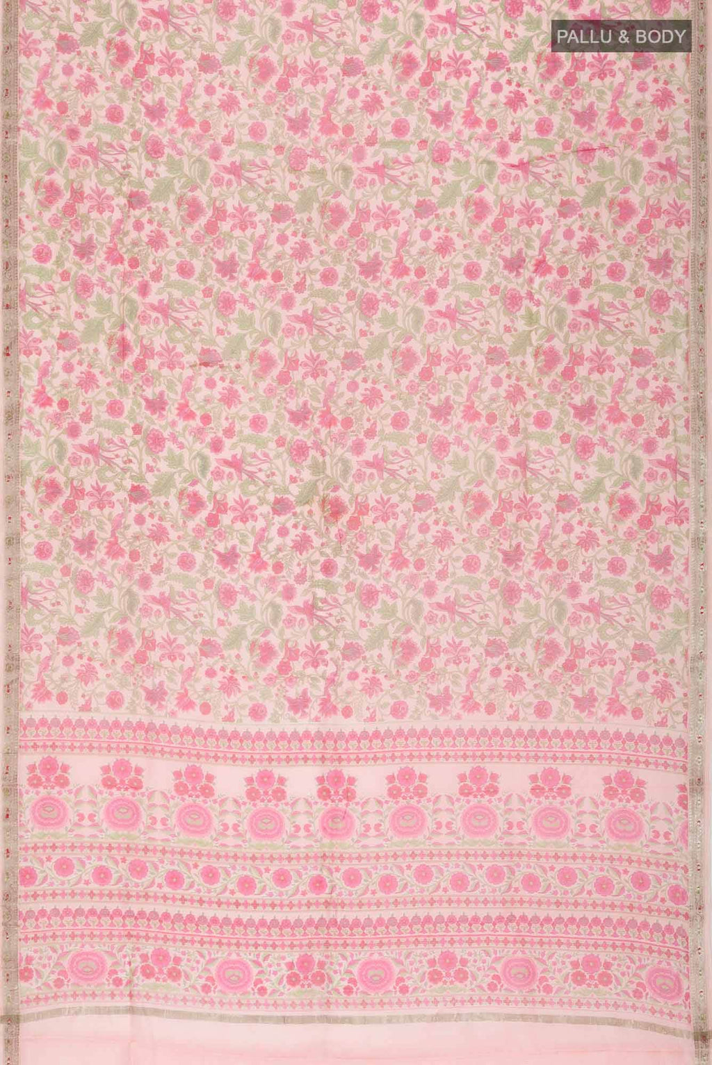 Coral Chanderi Silk Cotton Saree