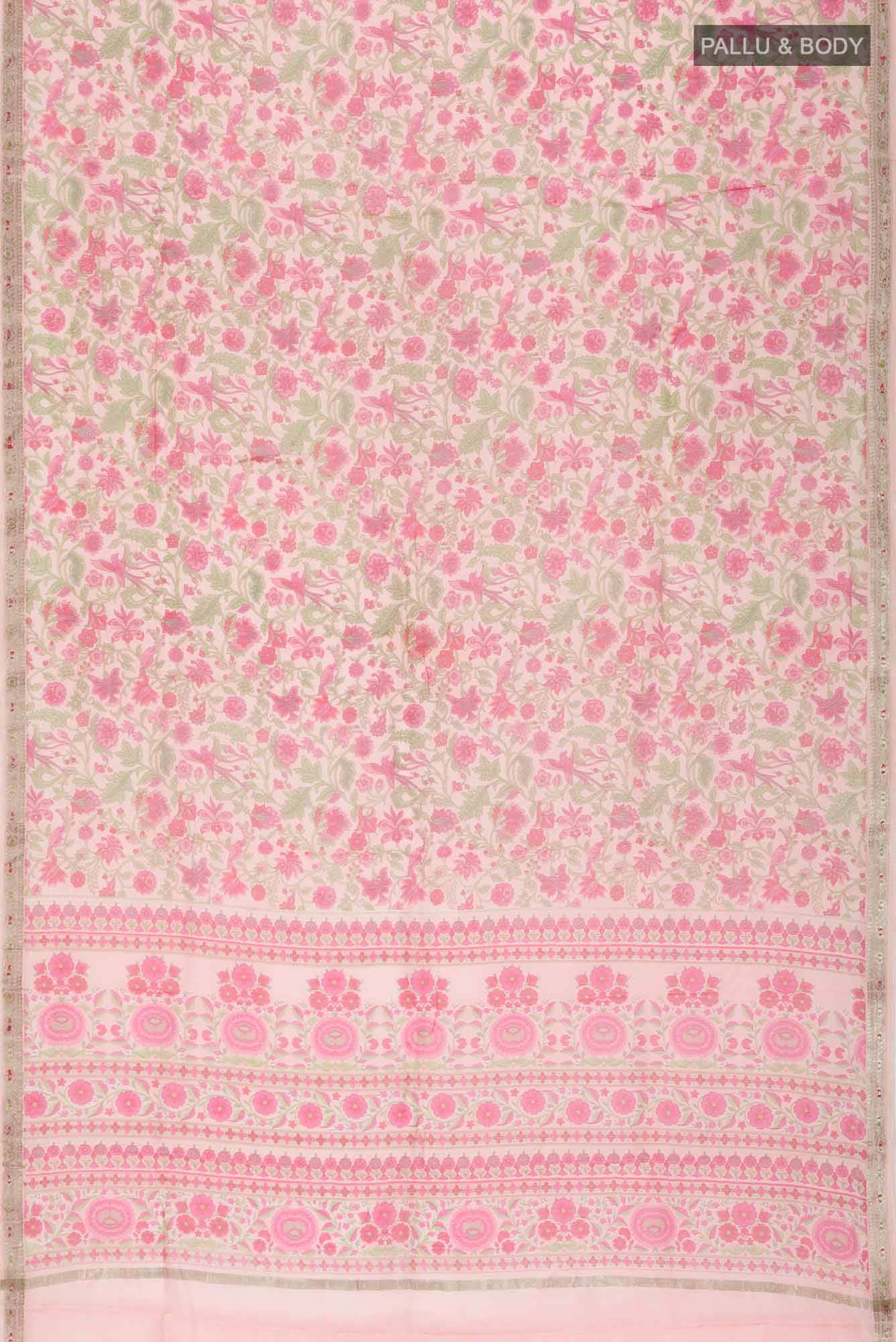 Coral Chanderi Silk Cotton Saree