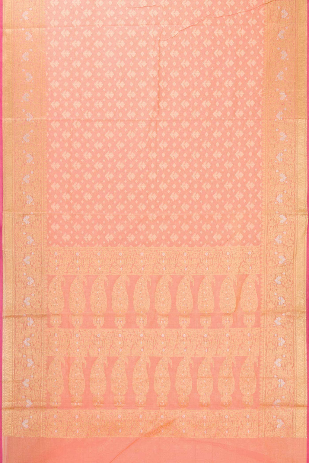 Peach Blended Chanderi Silk Saree