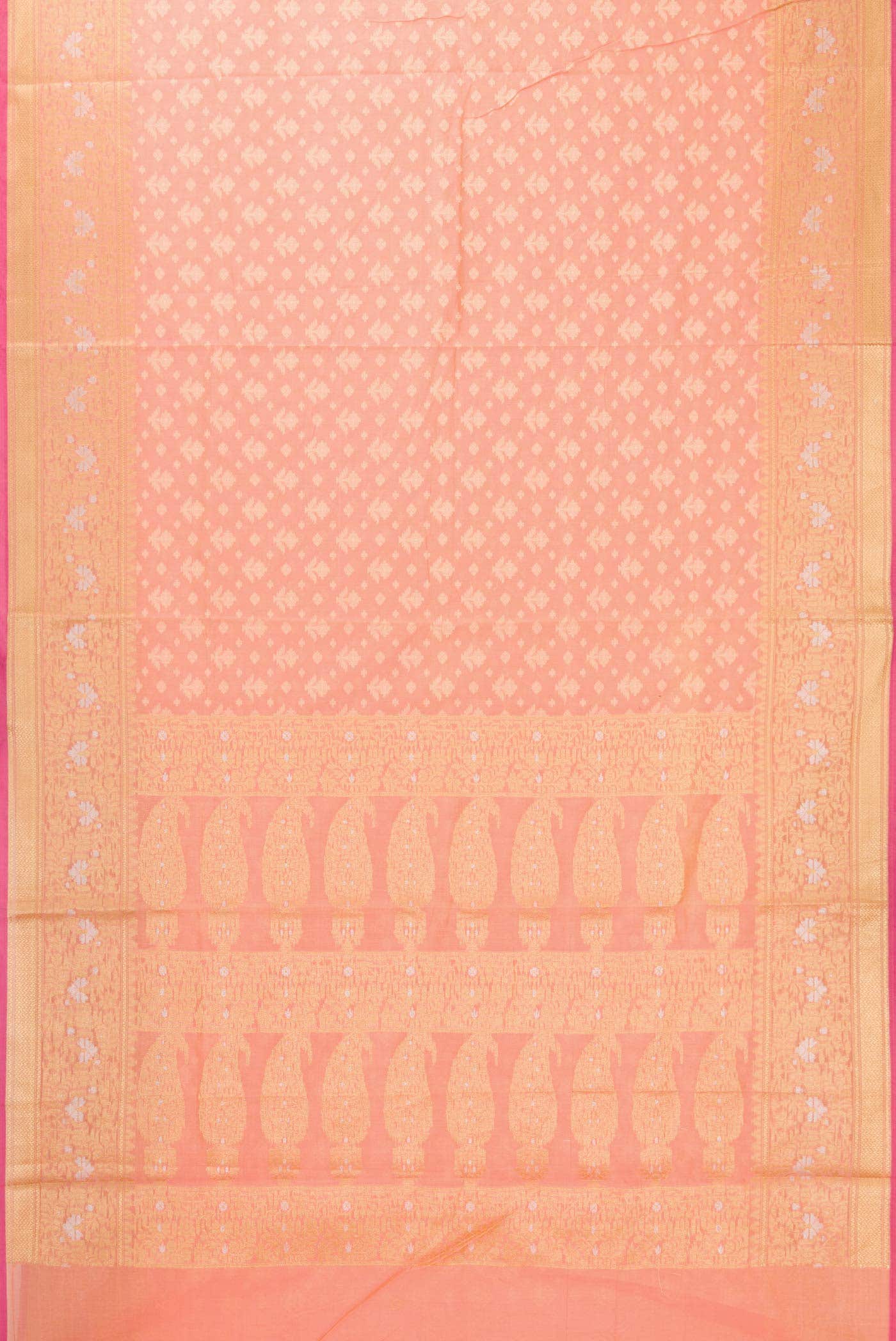 Peach Blended Chanderi Silk Saree