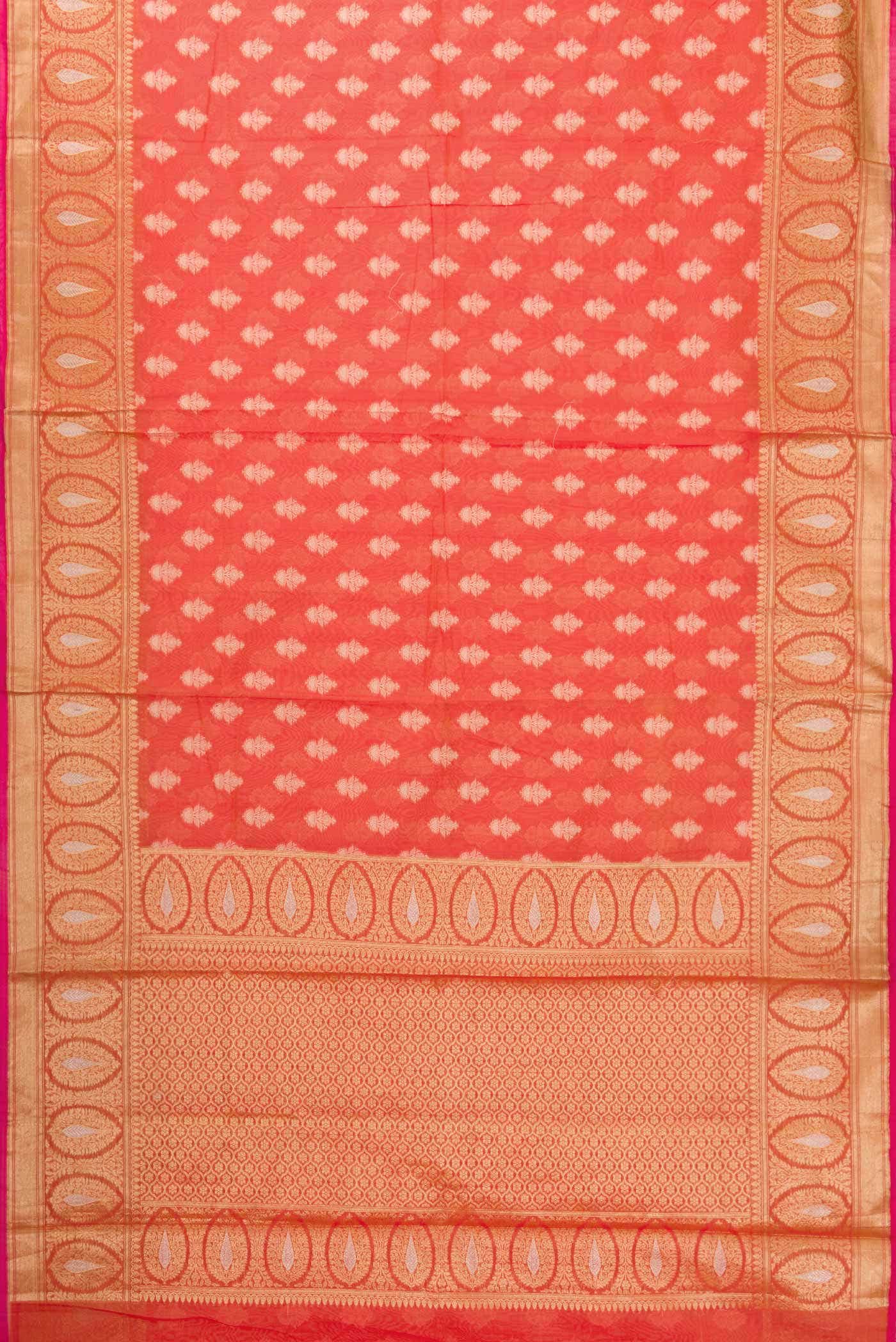 Orange Blended Chanderi Silk Saree