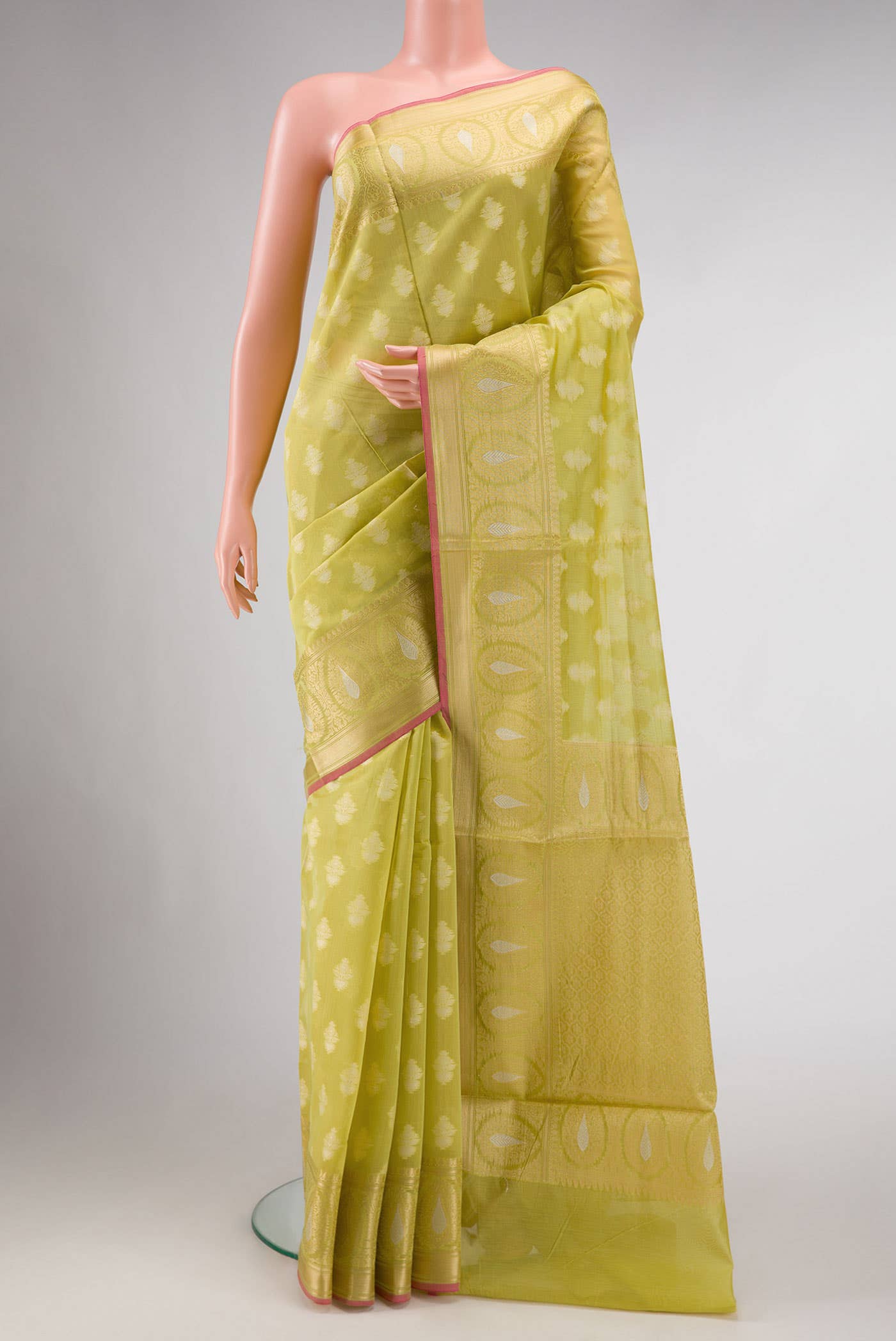 Light Green Blended Chanderi Silk Saree