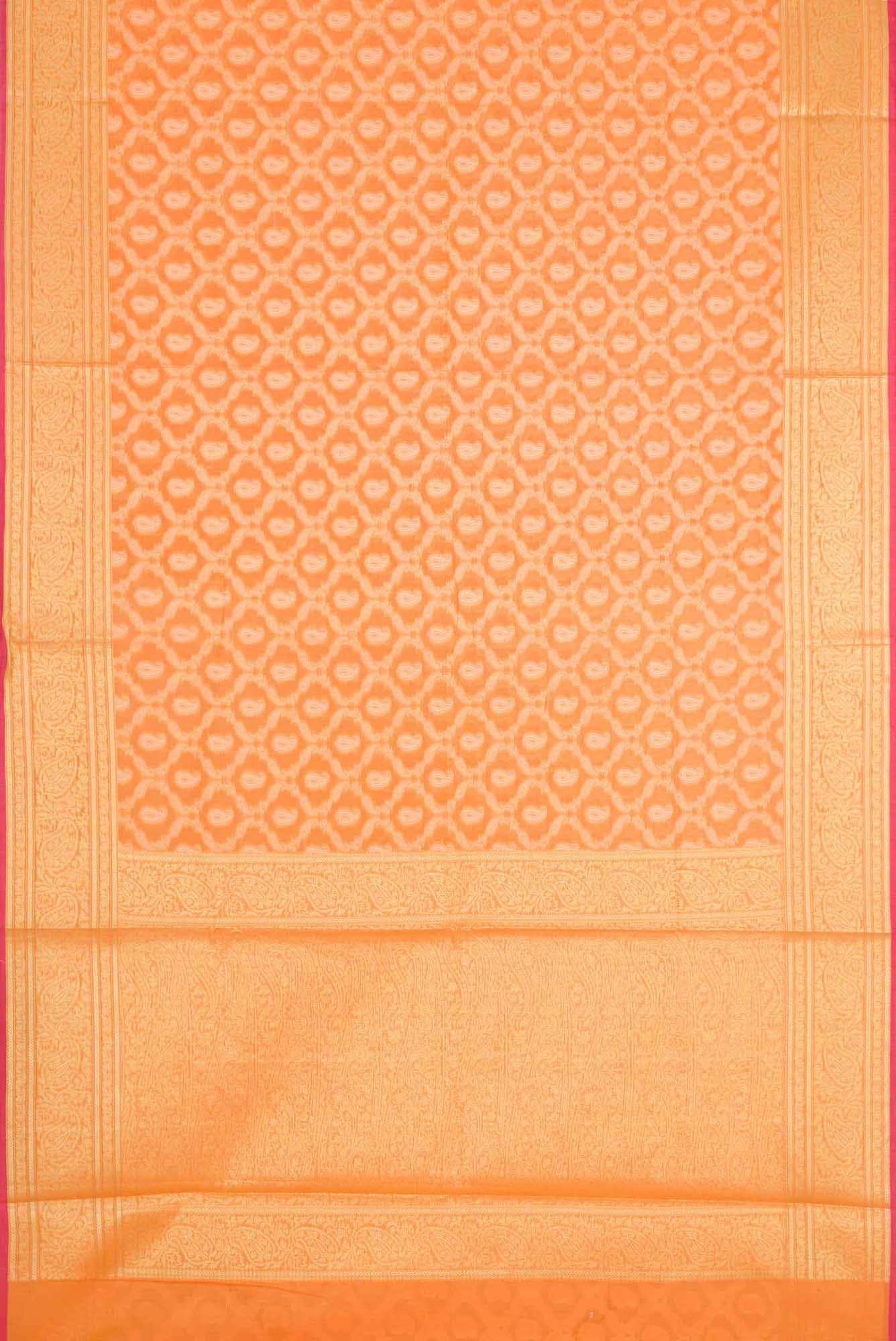 Golden Peach Dual Tone Blended Banarasi Silk Saree