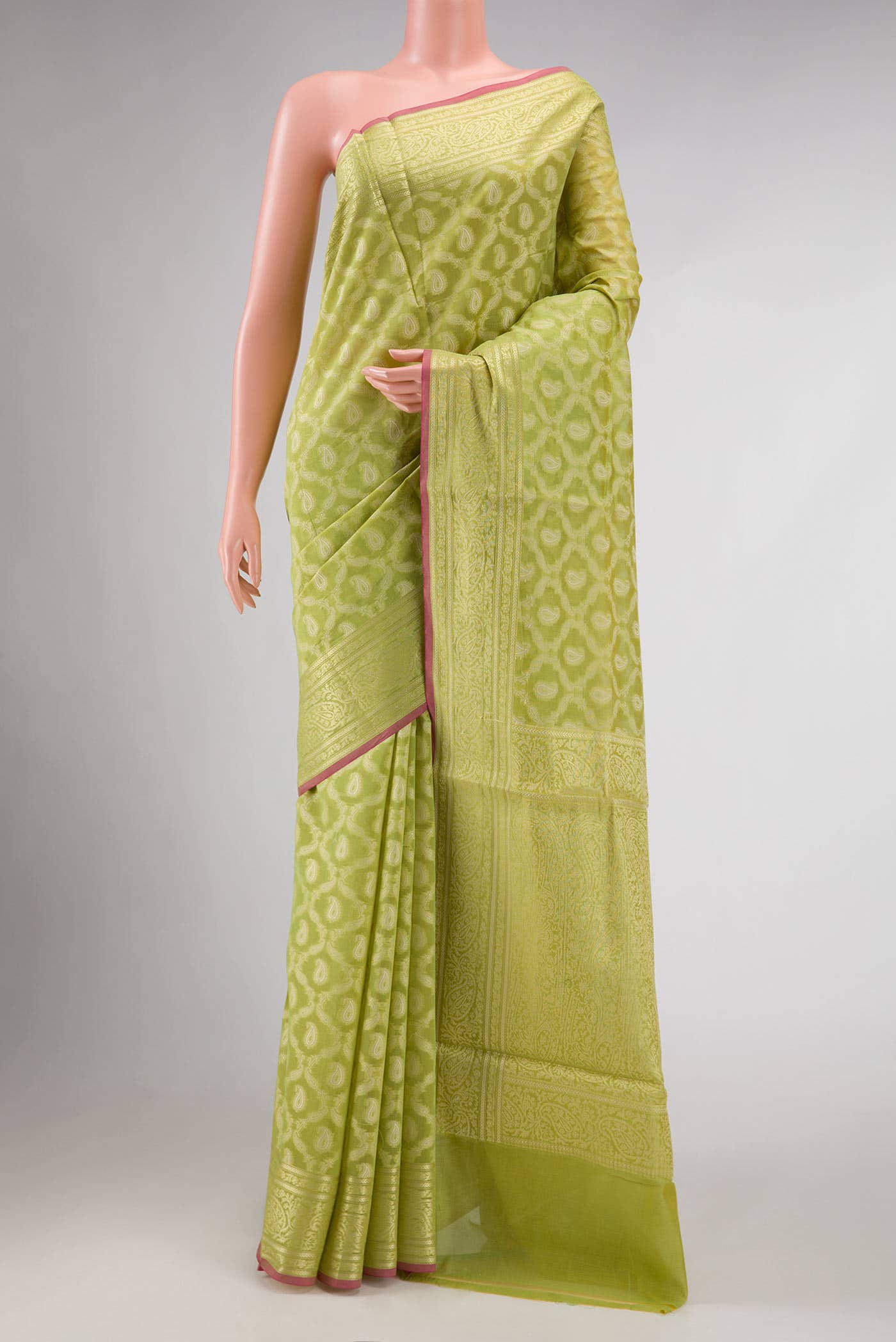 Green Blended Chanderi Silk Saree