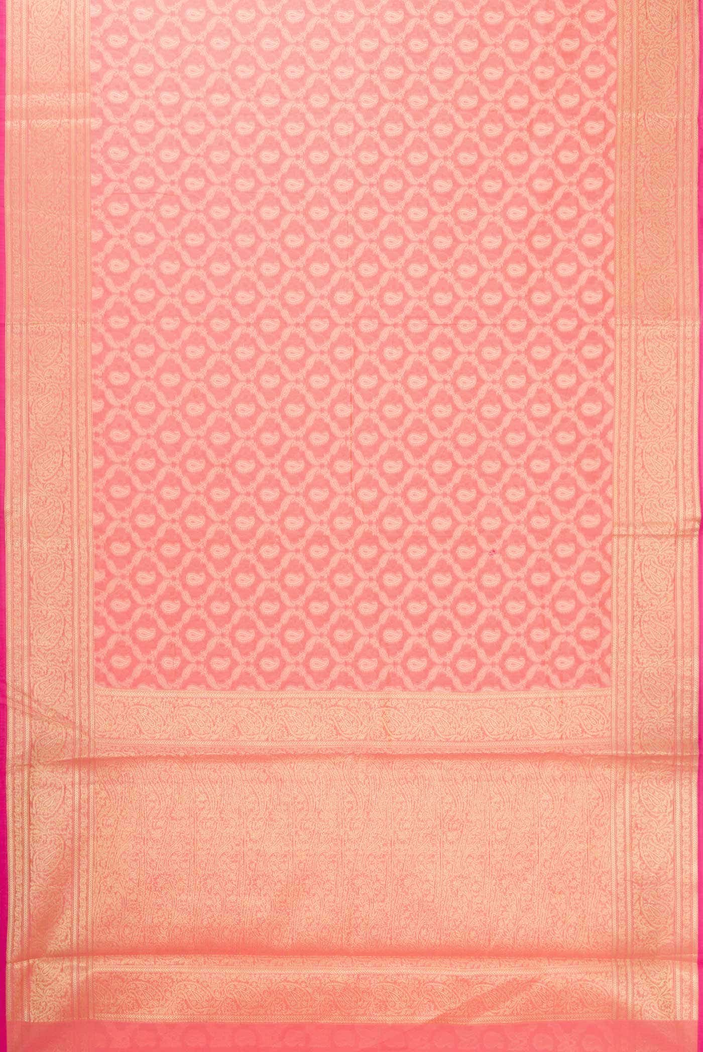 Peach Blended Chanderi Silk Saree