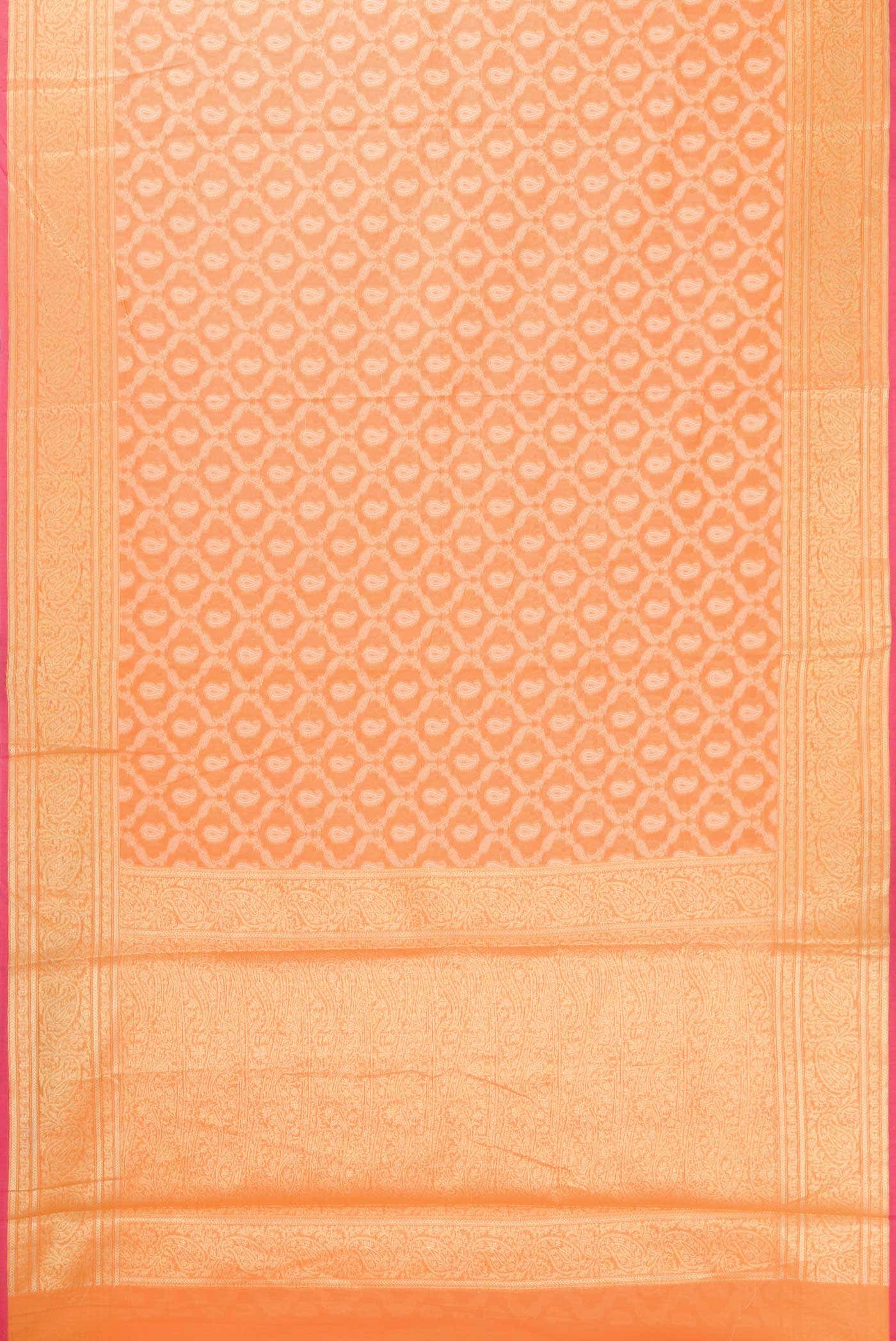 Peach Blended Chanderi Silk Saree