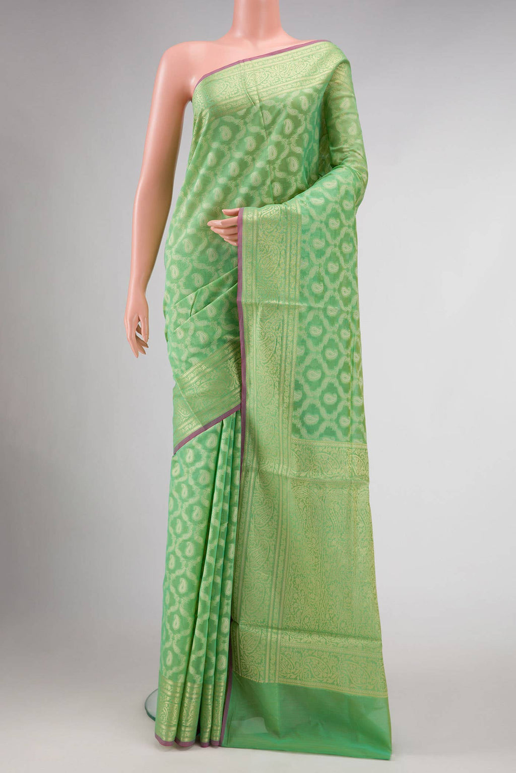Green Blended Chanderi Silk Saree