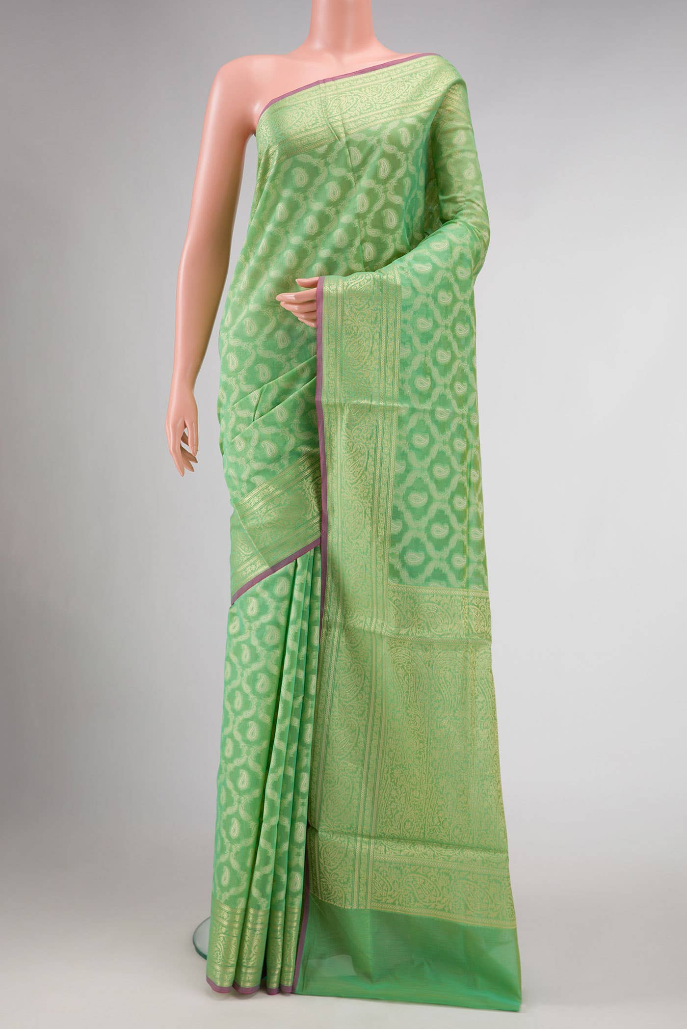 Green Blended Chanderi Silk Saree