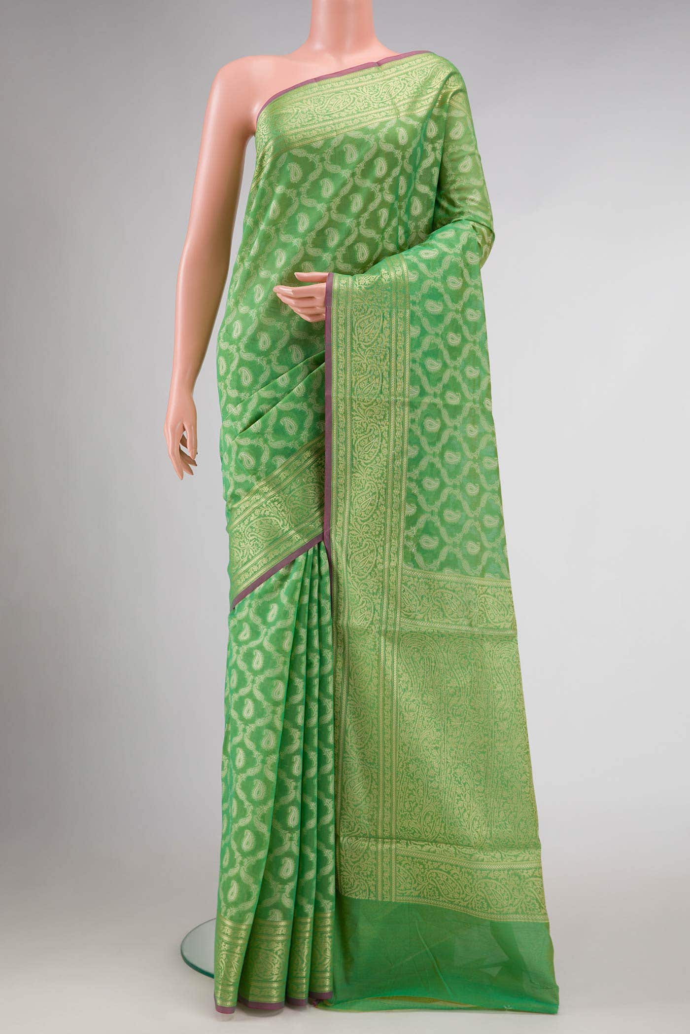Green Blended Chanderi Silk Saree
