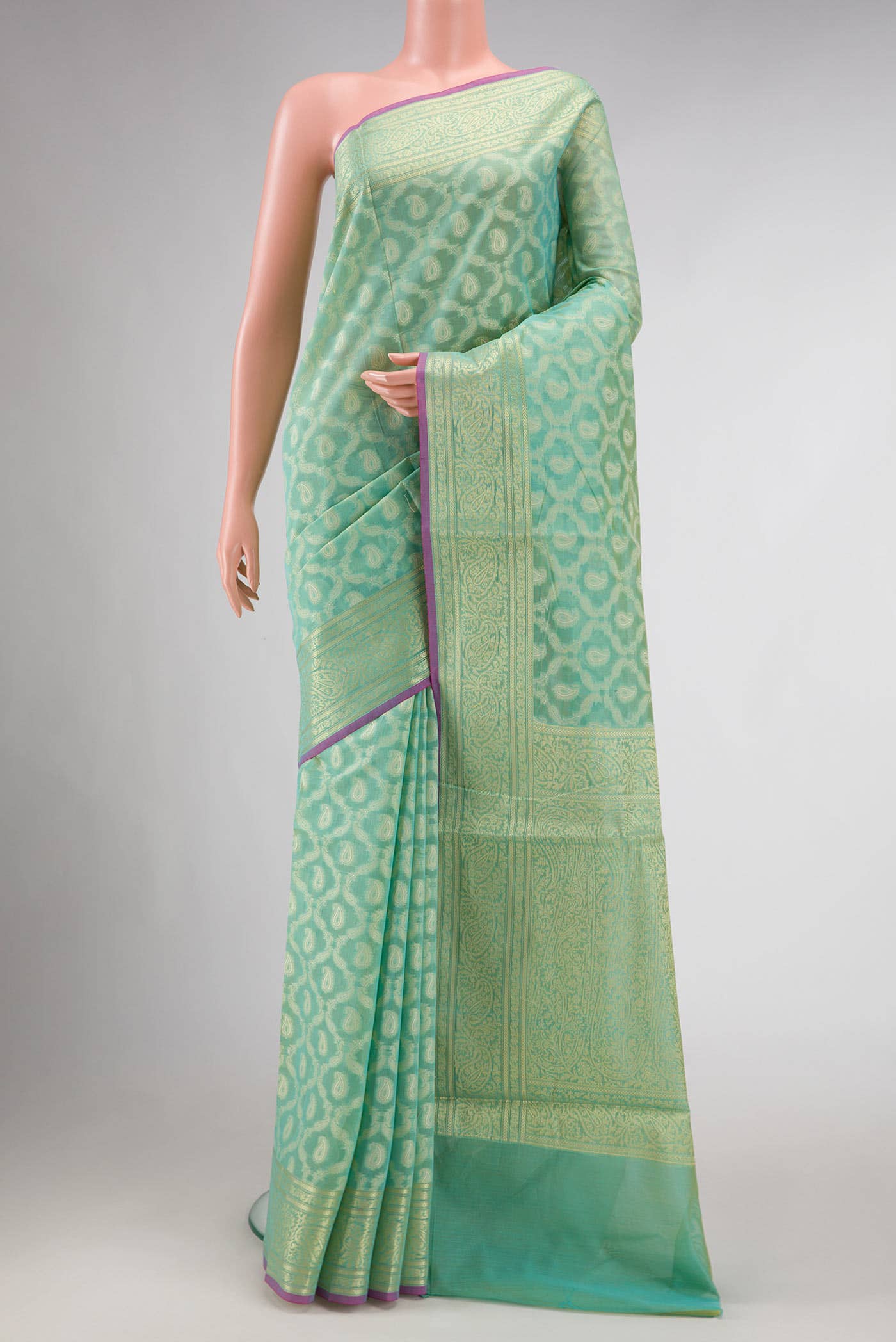 Light Green Blended Chanderi Silk Saree