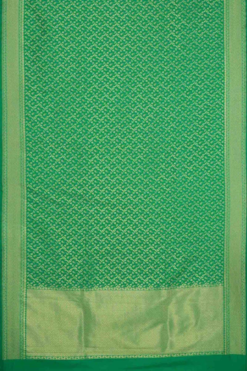 Green Dual Tone Blended Banarasi Silk Saree