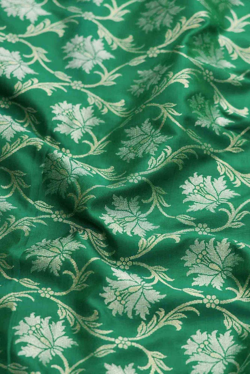 Green Dual Tone Blended Banarasi Silk Saree