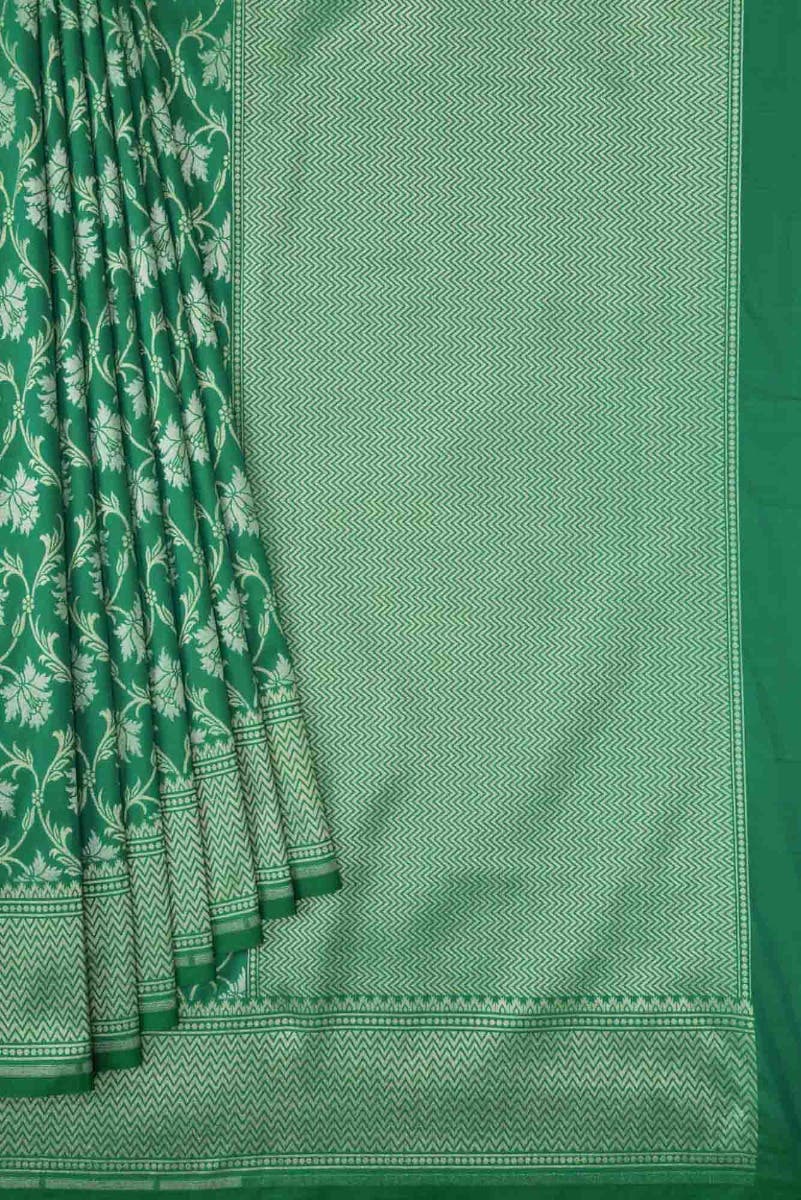 Green Dual Tone Blended Banarasi Silk Saree