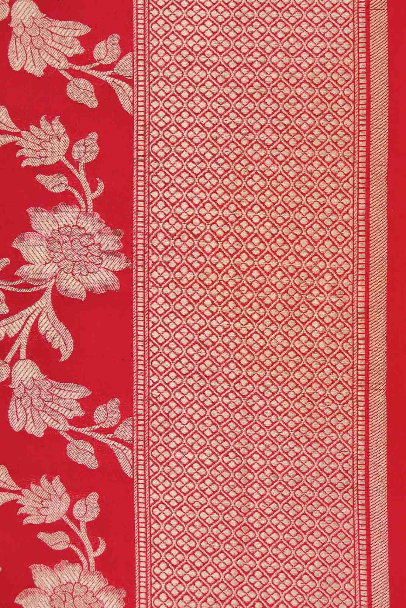 Red Dual Tone Banarasi Silk Saree