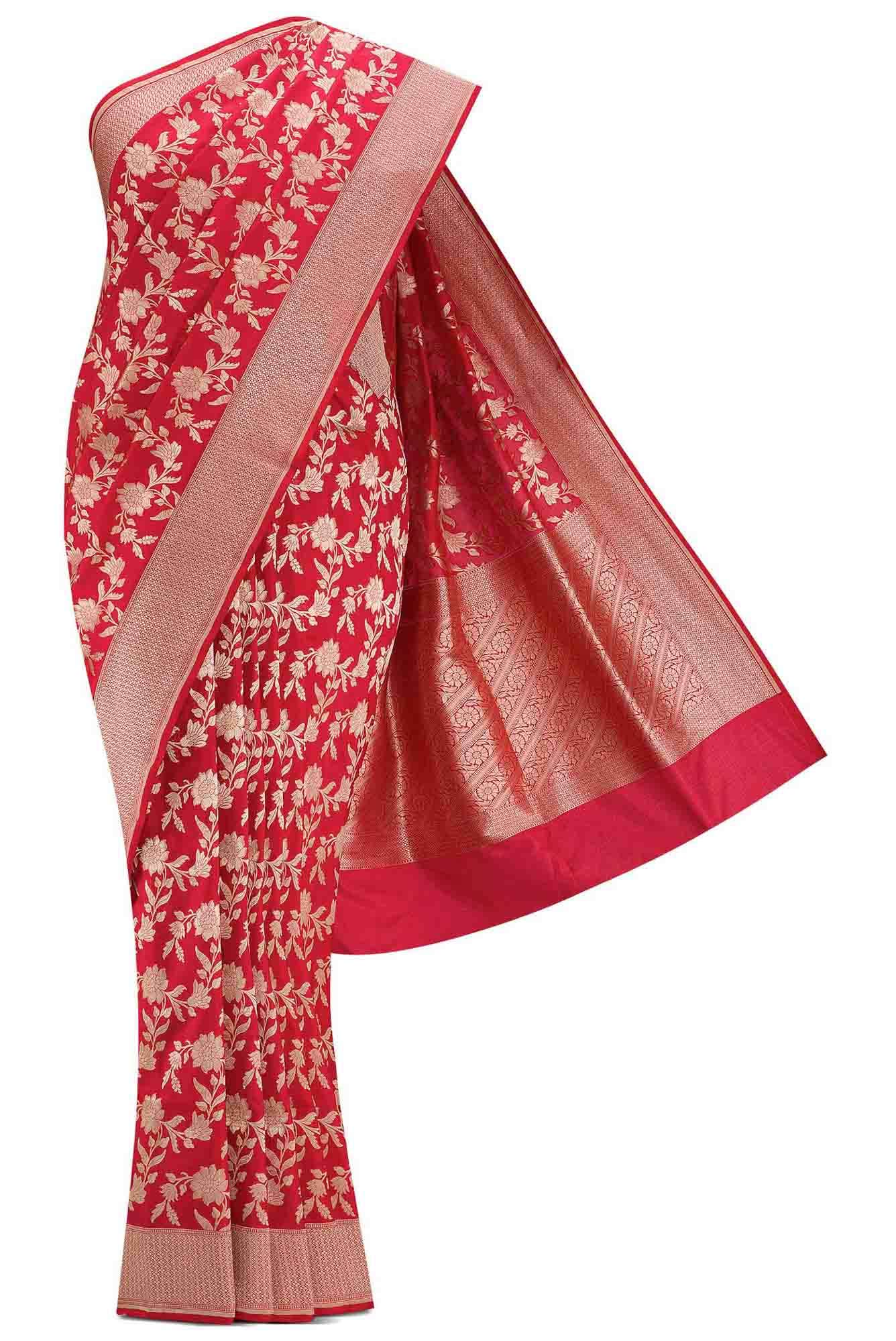 Red Dual Tone Banarasi Silk Saree