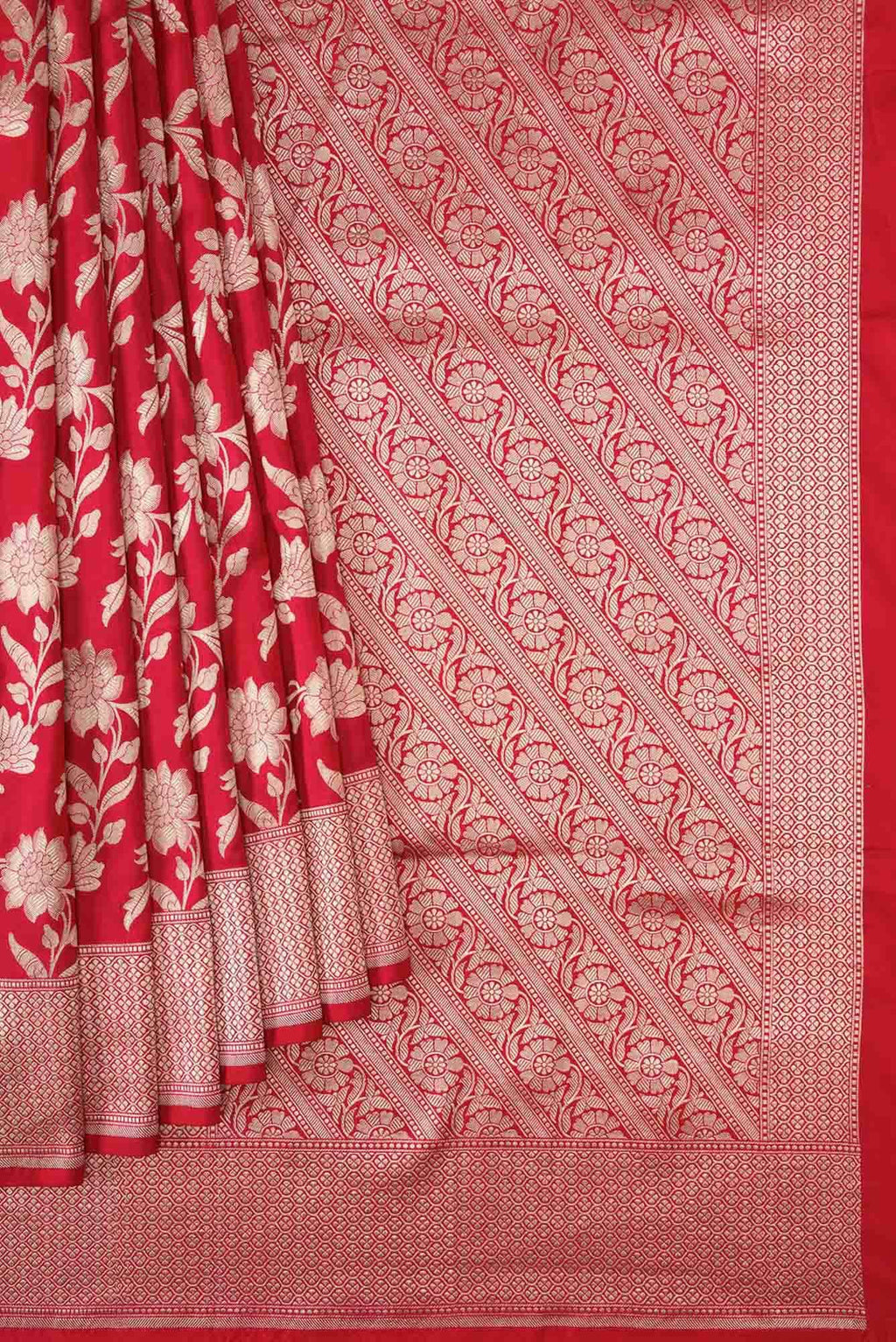 Red Dual Tone Banarasi Silk Saree