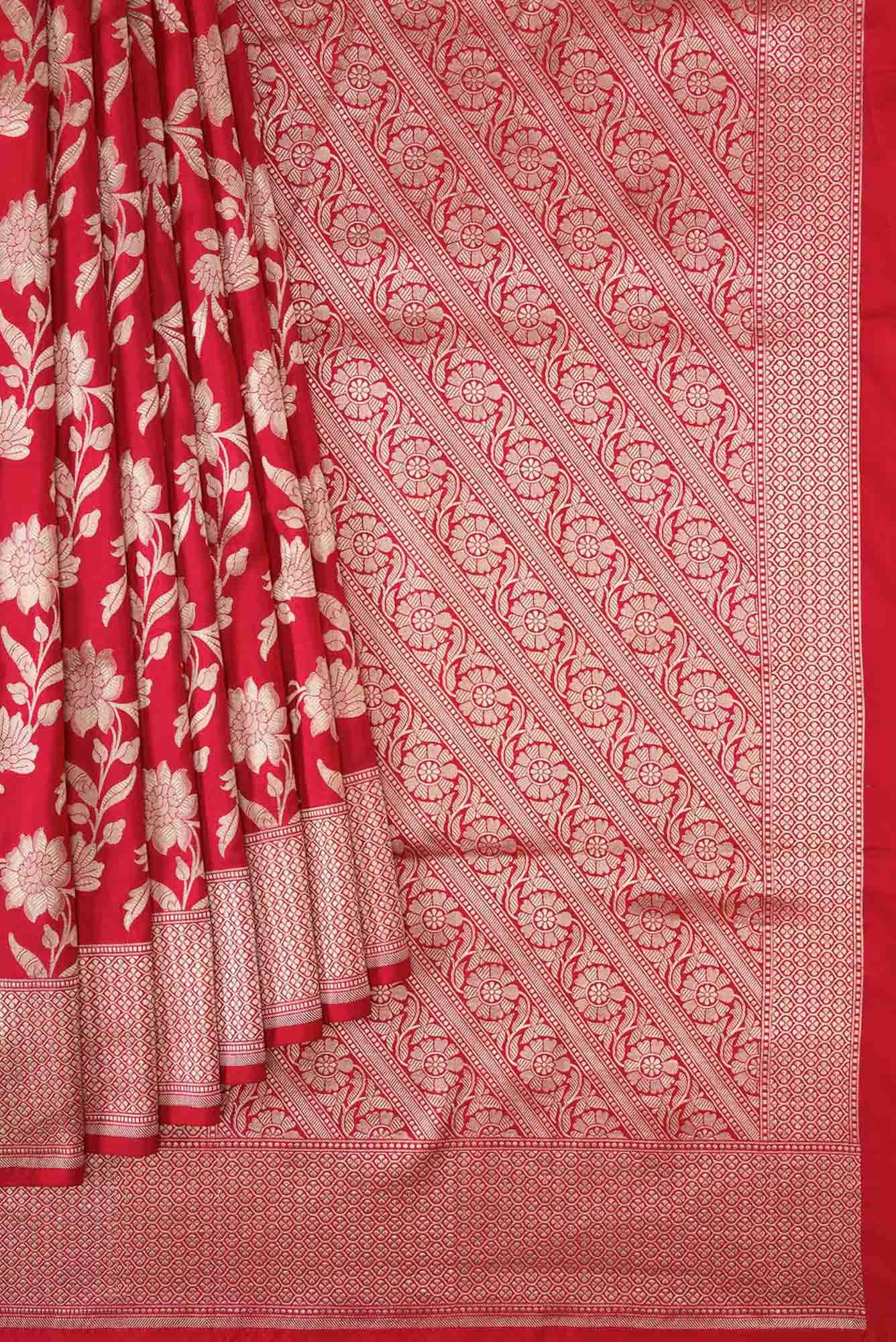 Red Dual Tone Banarasi Silk Saree