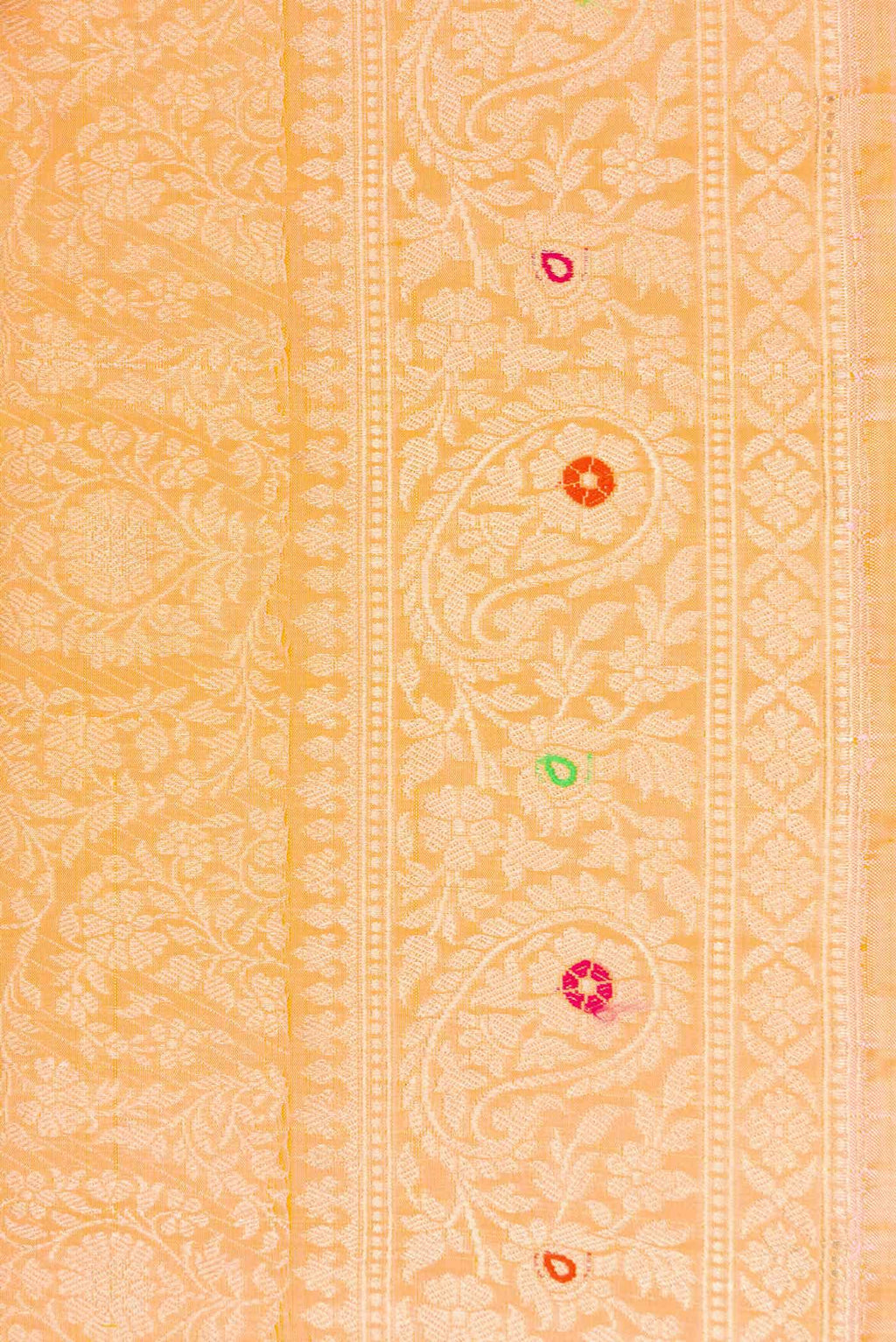 Golden Peach Banarasi Silk Saree