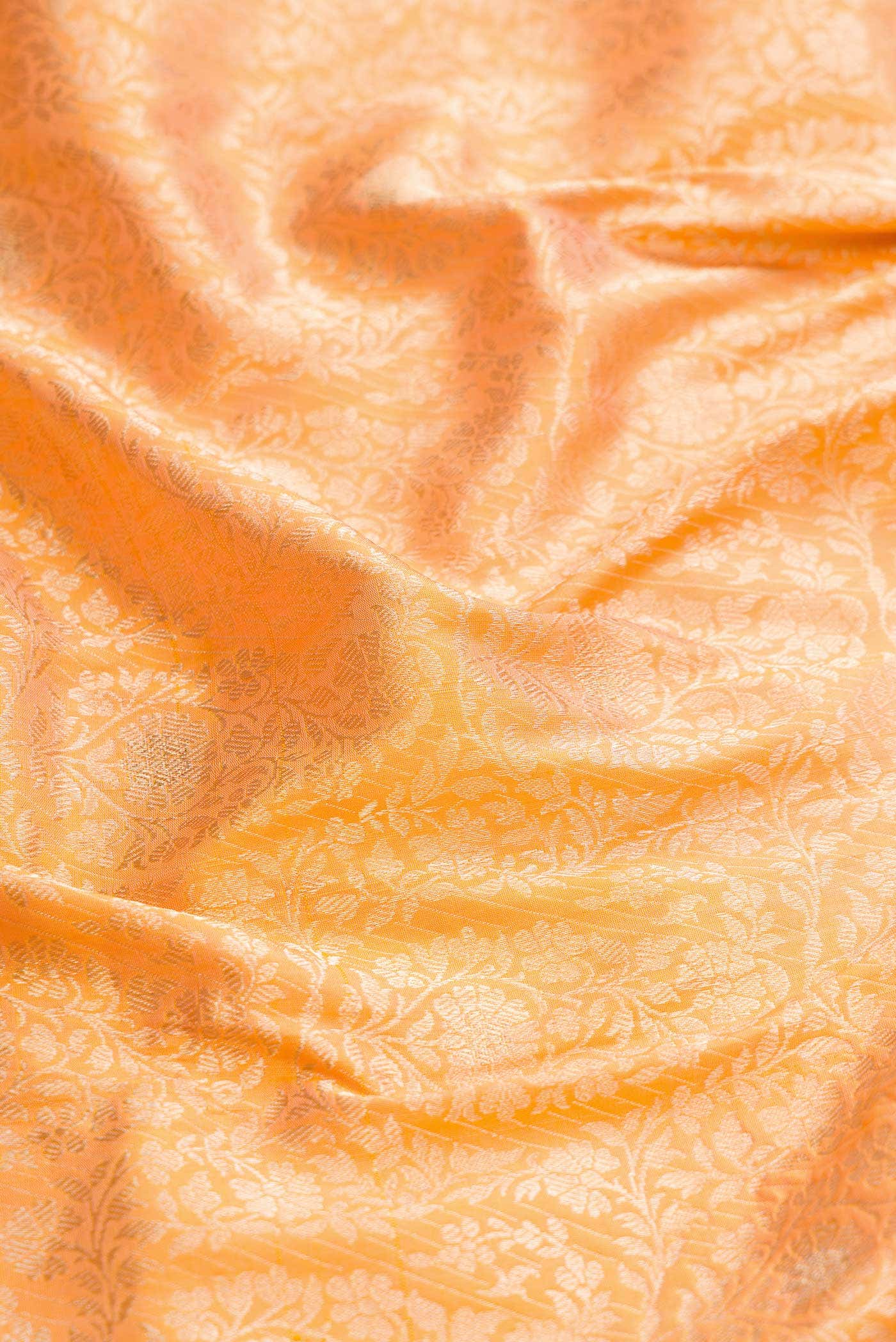 Golden Peach Banarasi Silk Saree