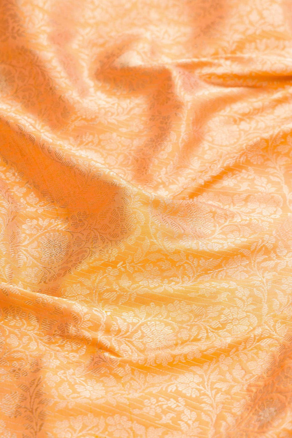 Golden Peach Banarasi Silk Saree