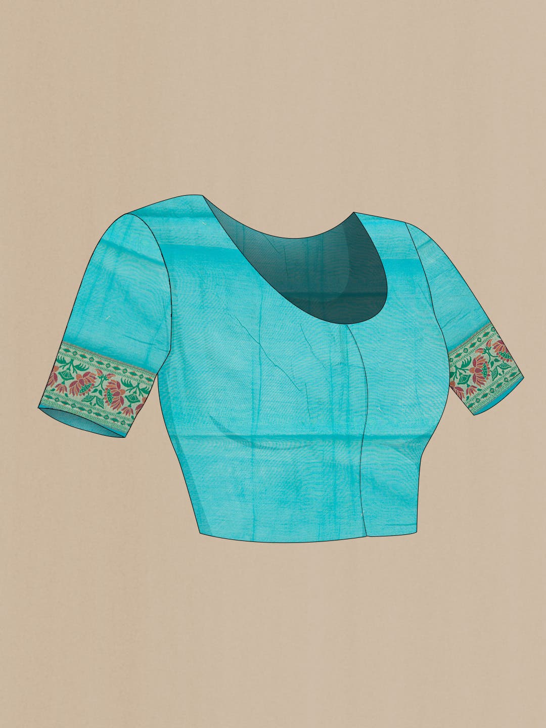 Sky Blue Blended Chanderi Silk Saree