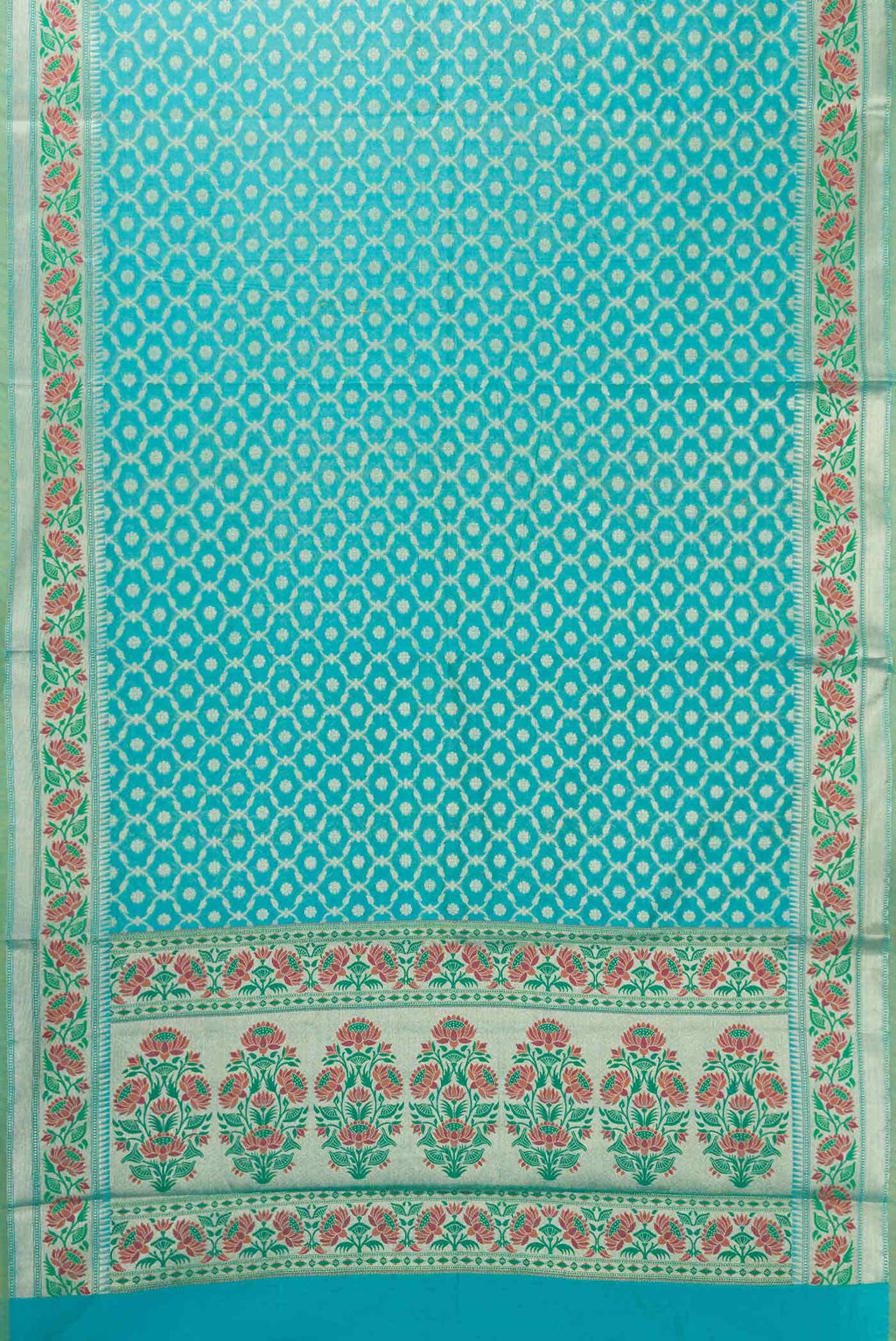 Sky Blue Blended Chanderi Silk Saree