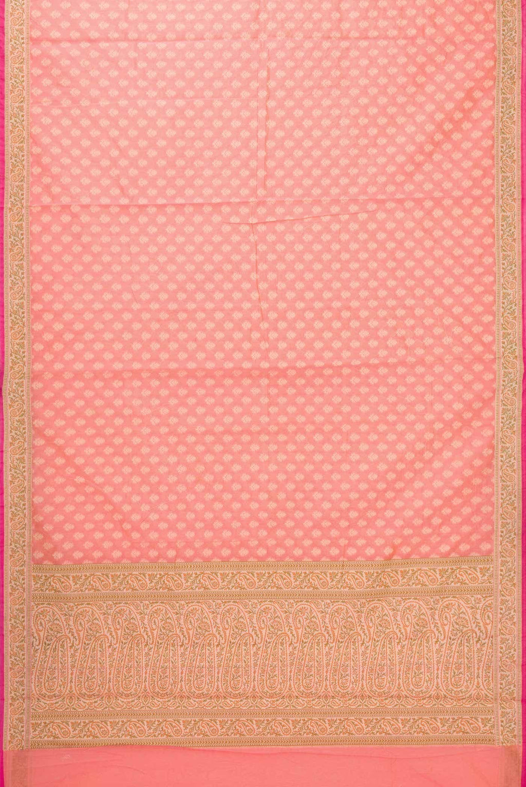 Golden Peach Blended Chanderi Silk Saree