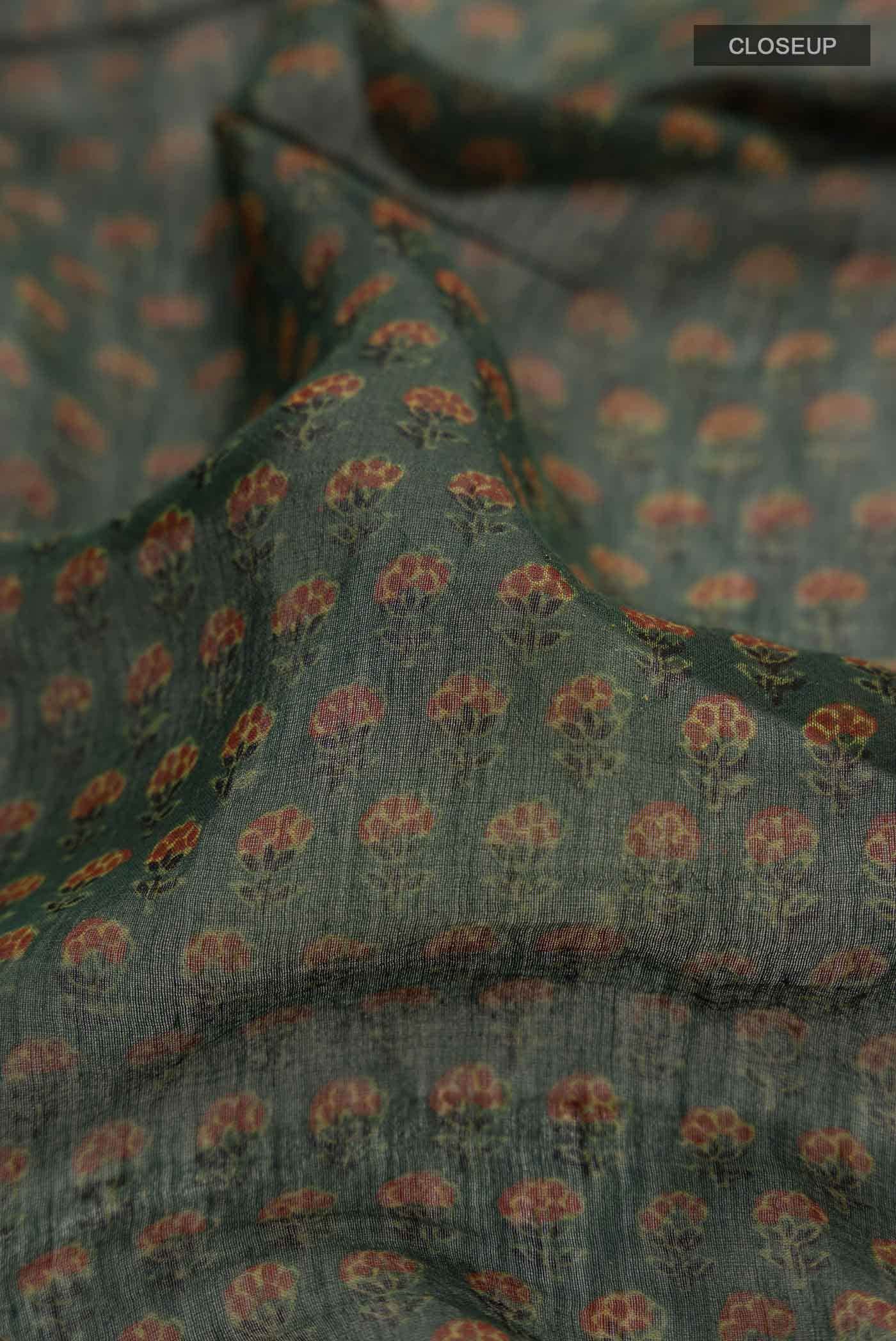Green Chanderi Silk Cotton Saree