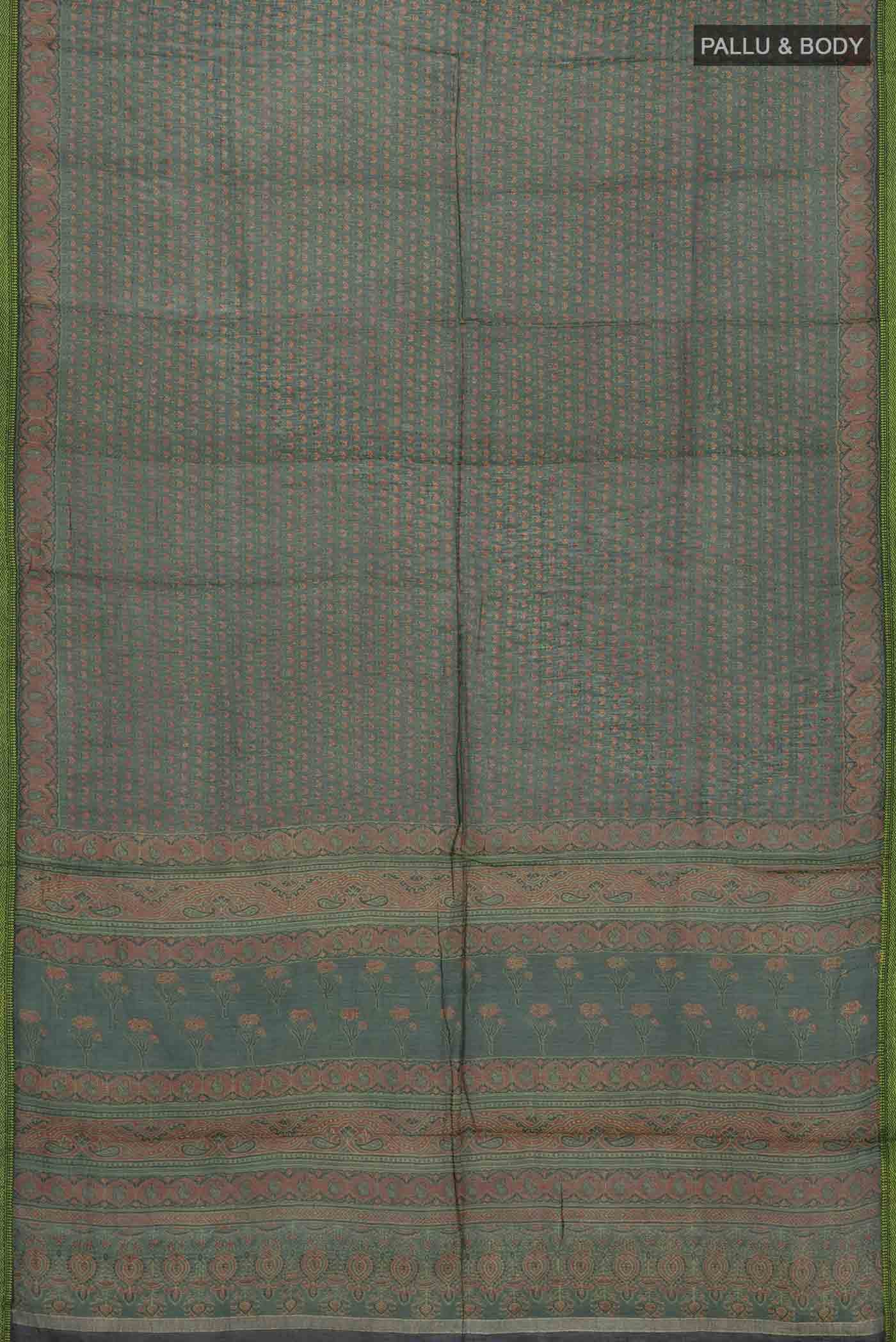 Green Chanderi Silk Cotton Saree