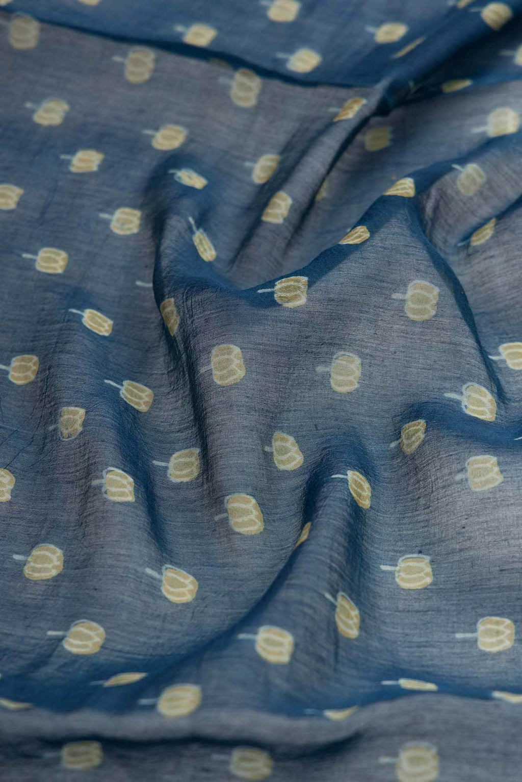 Blue Dual Tone Chanderi Silk Saree