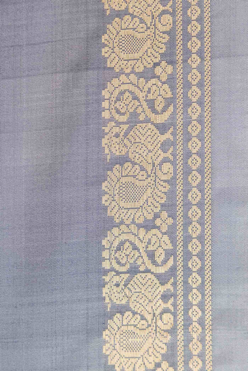 Grey Dual Tone Kanchipuram Silk Saree