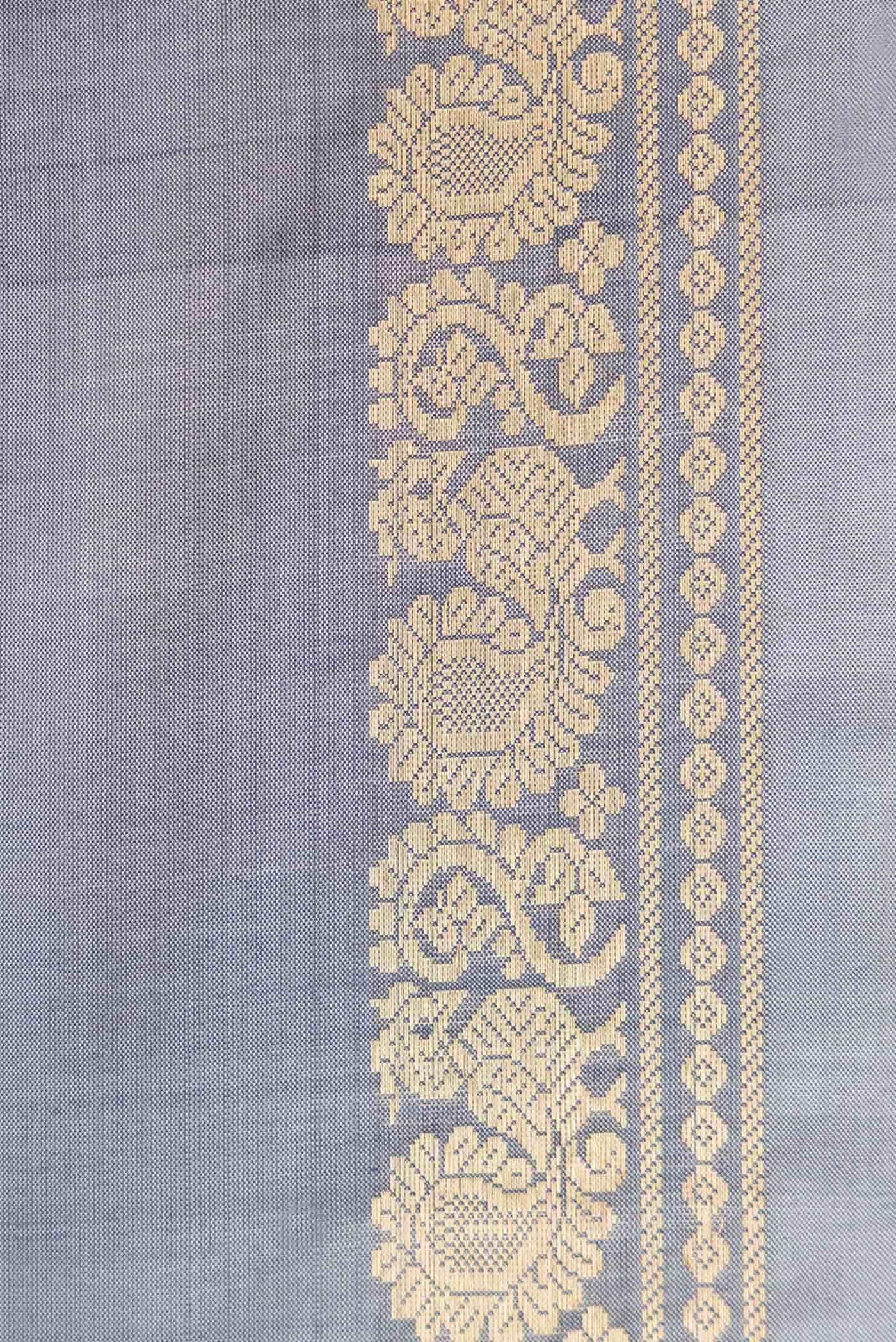 Grey Dual Tone Kanchipuram Silk Saree