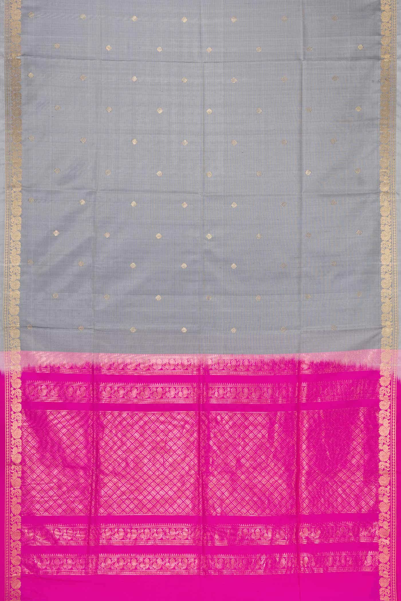 Grey Dual Tone Kanchipuram Silk Saree