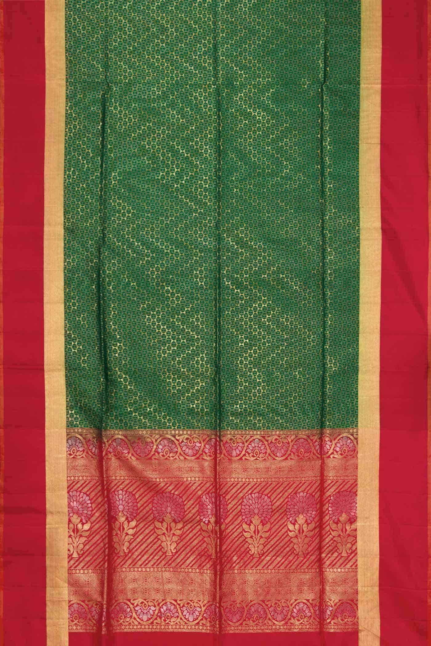 Green Dual Tone Soft Silk Saree