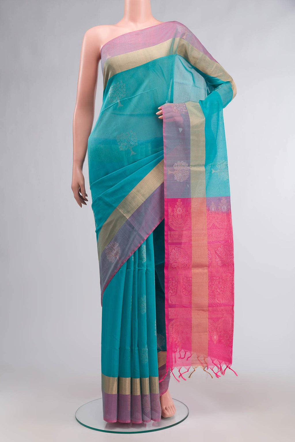 Blue Silk Cotton Saree