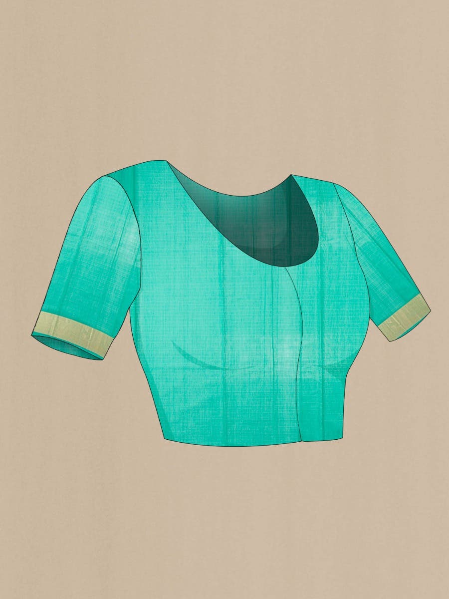 Sea Green Dual Tone Silk Cotton Saree