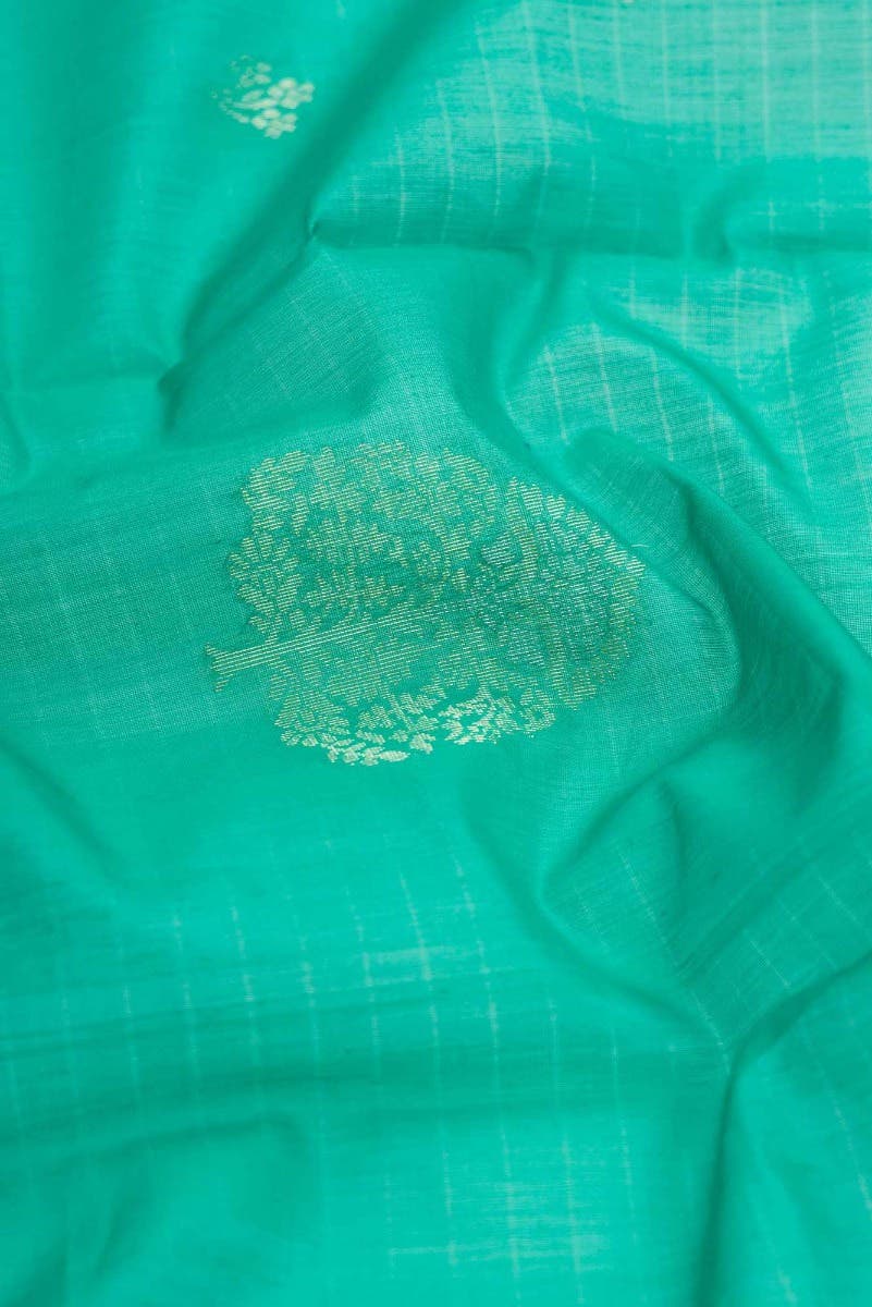 Sea Green Dual Tone Silk Cotton Saree
