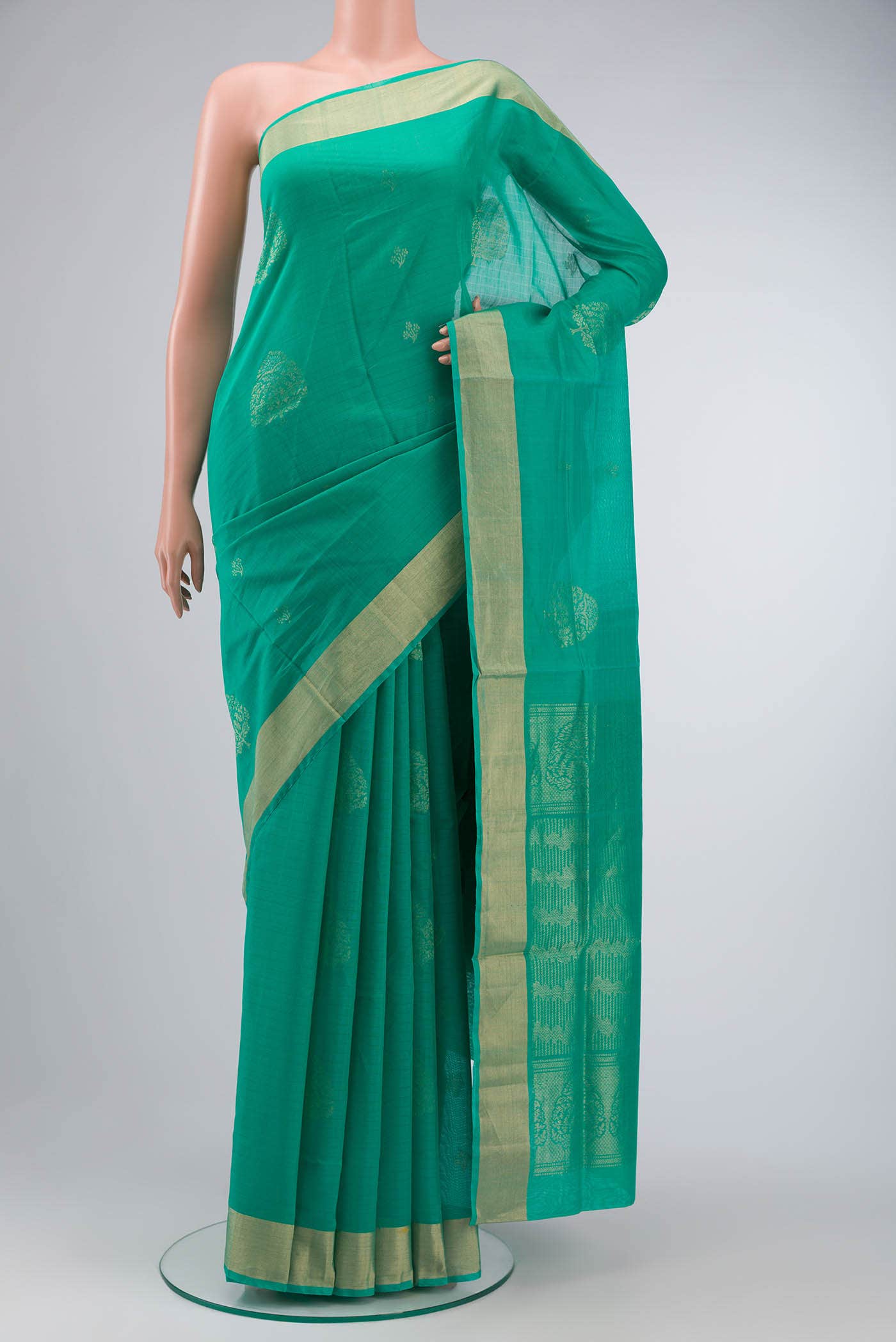 Green Silk Cotton Saree