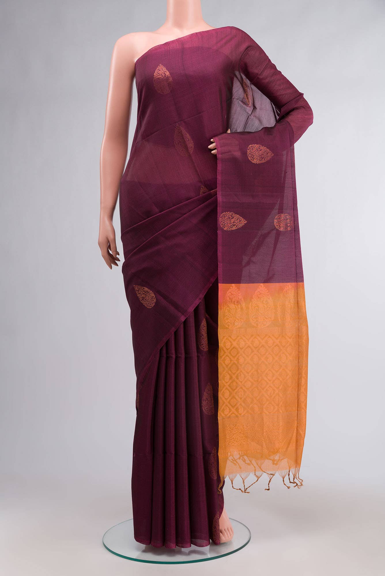 Magenta Silk Cotton Saree