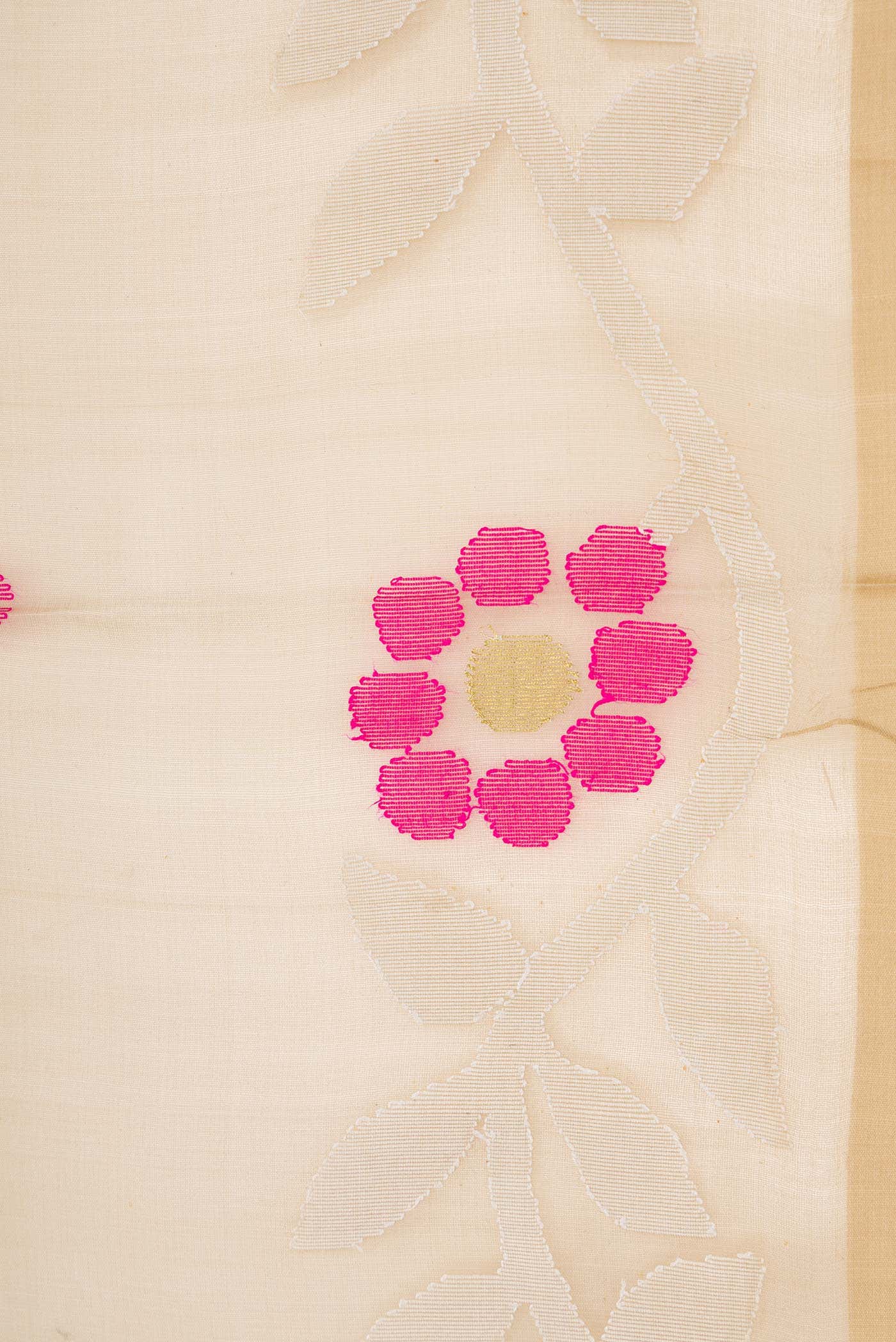 Beige Muslin Silk Saree